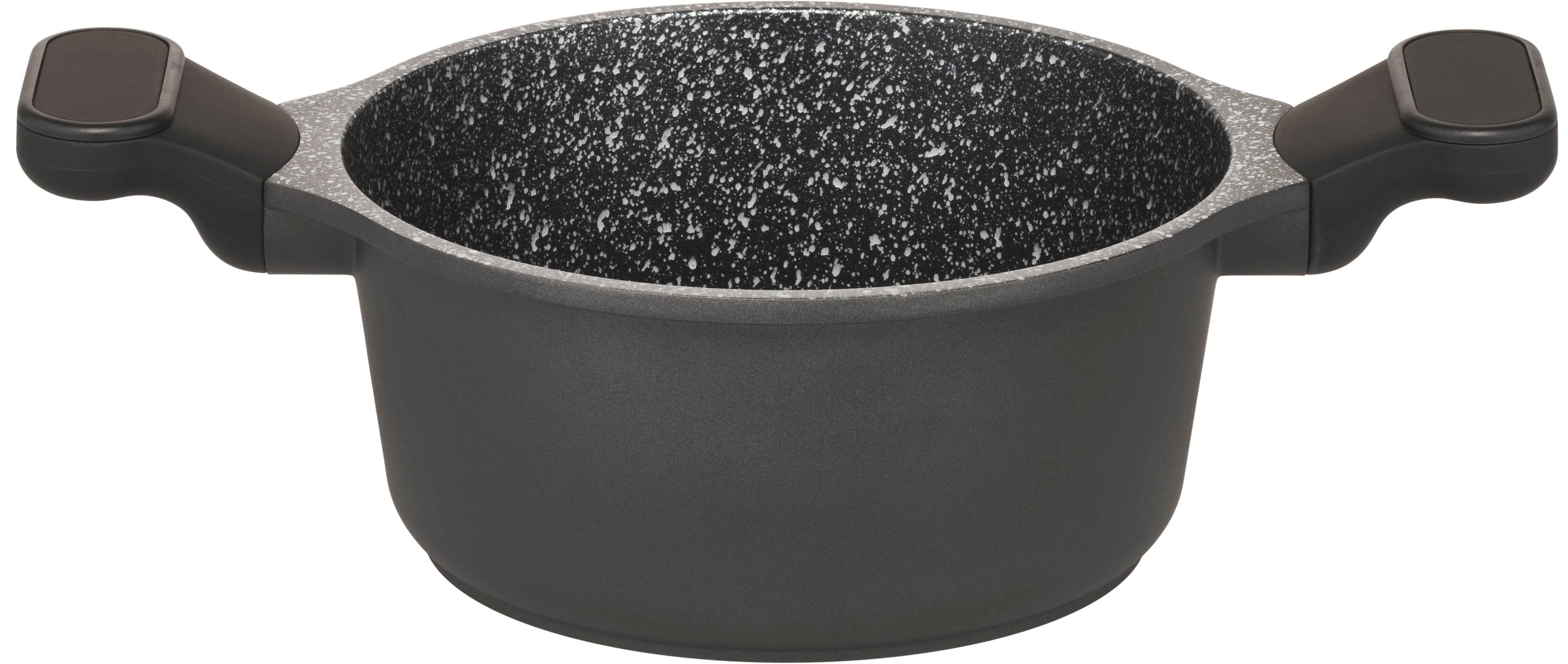 Hanseatic Topf-Set Black Edition, mit langlebiger VITAFLON® GRANIT Antihaft-Versiegelung, Aluminiumguss (Set, 10-tlg), Kochtopf-Set im modernen Design mit formschönen Soft-Touchgriffen