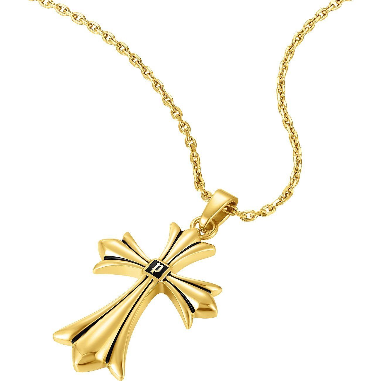 Kette und Anhänger Set Police Herren Halskette mit Kreuz PEAGN0009202 Grace IV Edelstahl