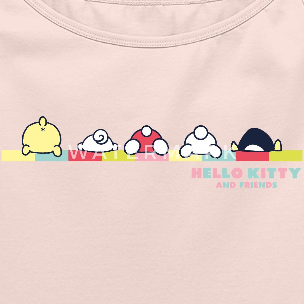 Spreadshirt Spaghettitop Hello Kitty And Friends Pose Frauen Premium Organic Top mit Spaghettit (1-tlg)