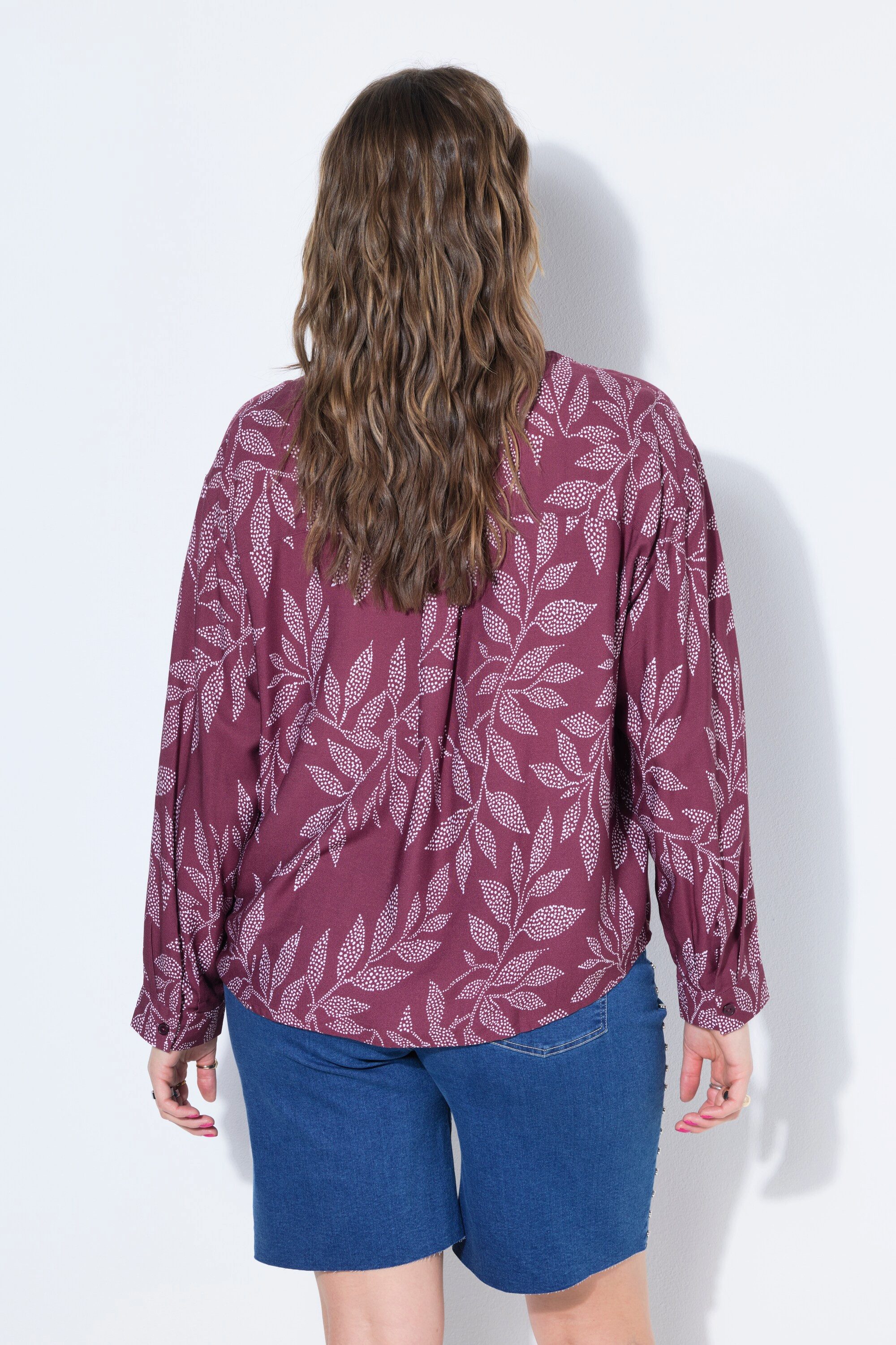 Studio Untold Hemdbluse Hemd Boxy Shape Krepp Print