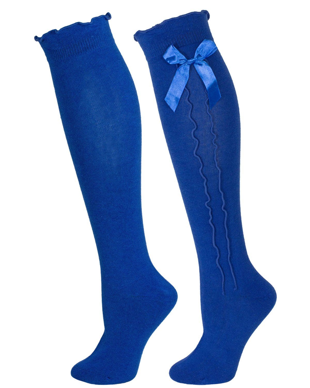 P.S. Schuhmacher Kniestrümpfe Trachten Kniestrümpfe mit Schleife für Damen, Roy
