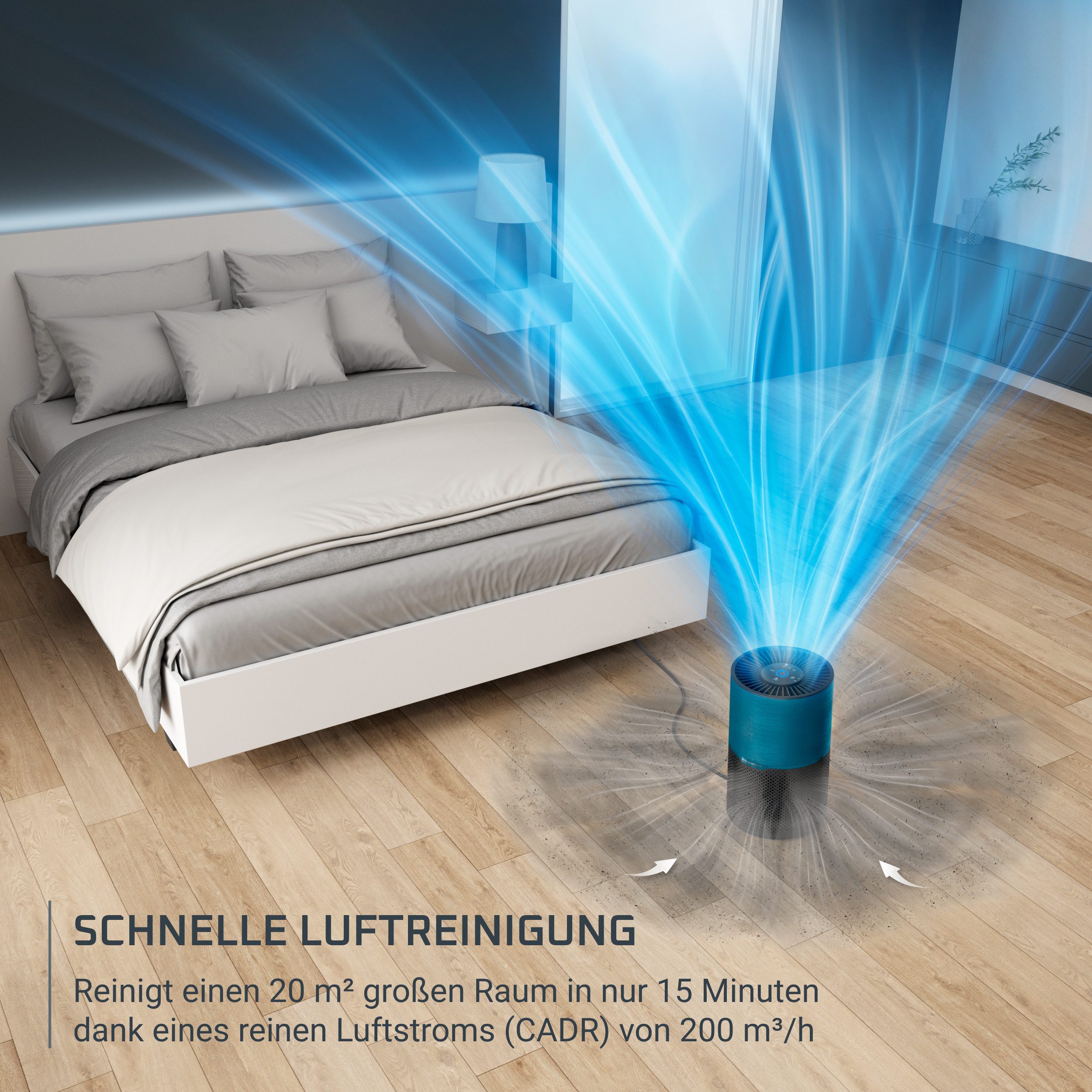 Rowenta Luftreiniger Pure Air Compact, Echtzeit-Luftqualitätsanzeige, für 52 m² Räume, 3-in-1 Filterung, Energieeffizienter Luftreiniger mit Digitalmotor