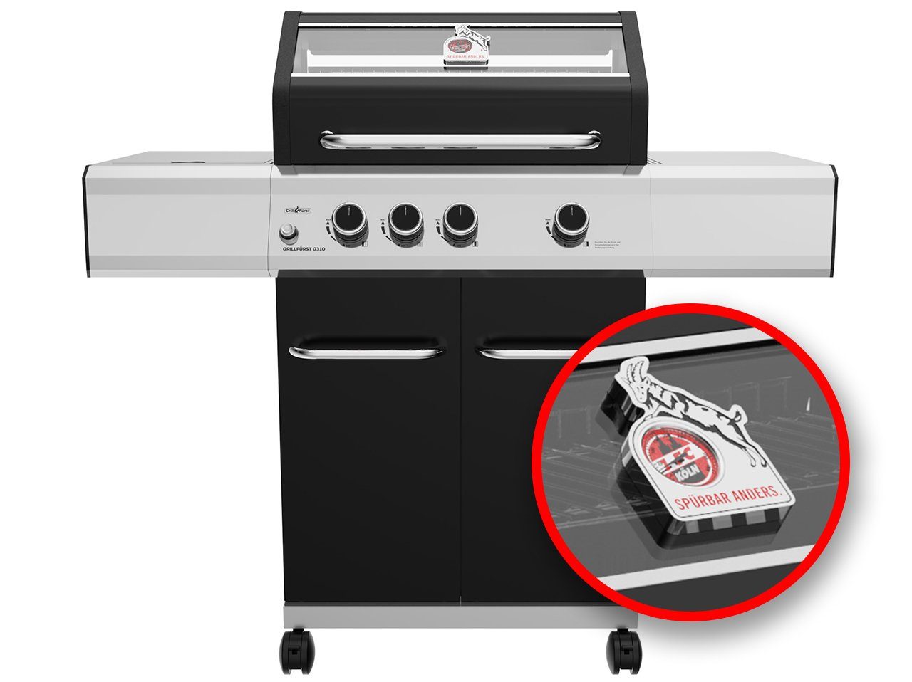 Grillfürst Gasgrill Grillfürst G310E 3-Brenner Gasgrill - 1. FC Köln Edition