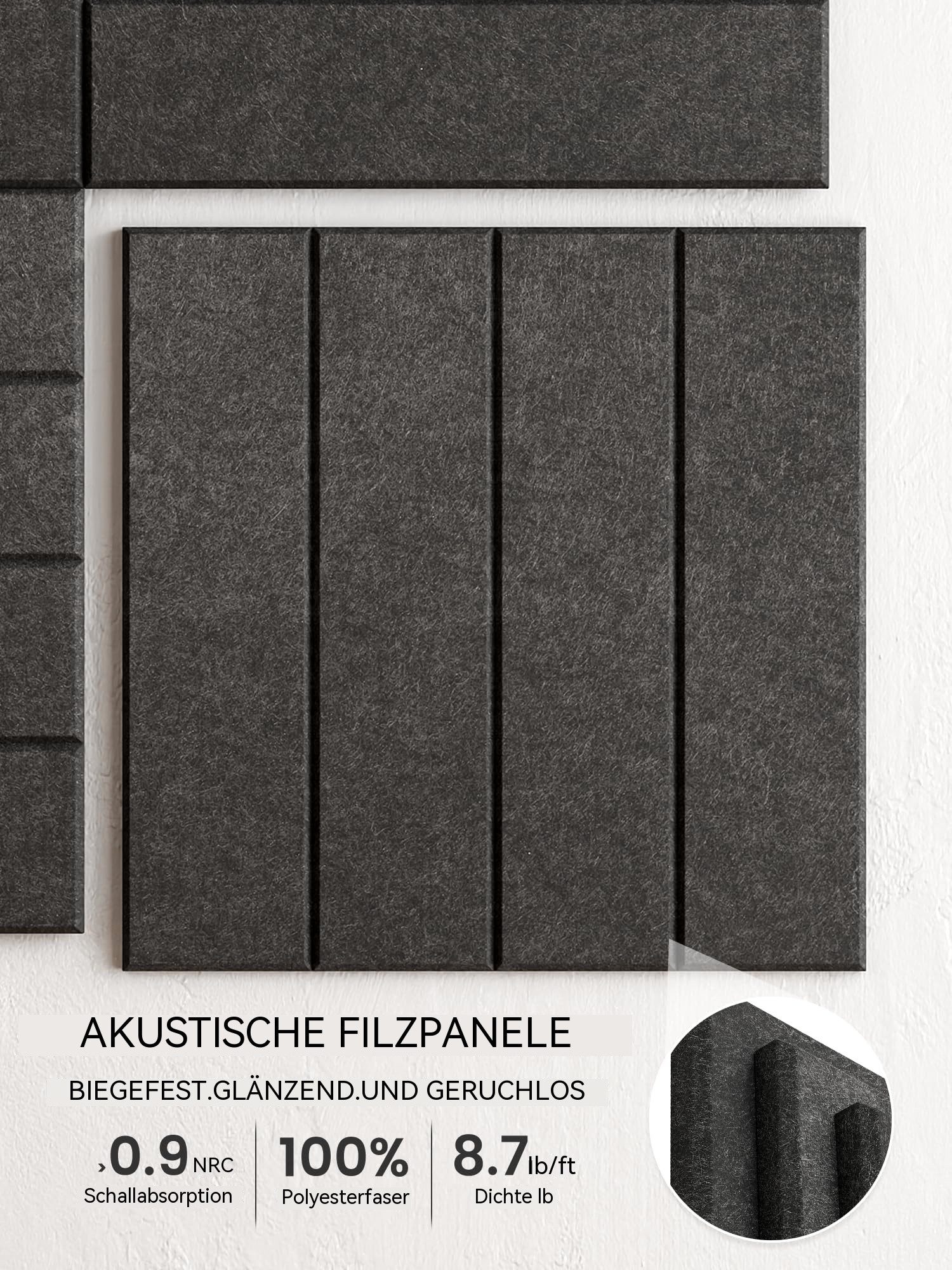 Agger Pinnwand Filz-Pinnwand-Fliesen 30x30cm – Alternative zu Korktafeln – 6er, (6-tlg), Dicke Wandpaneele für die Bürogestaltung