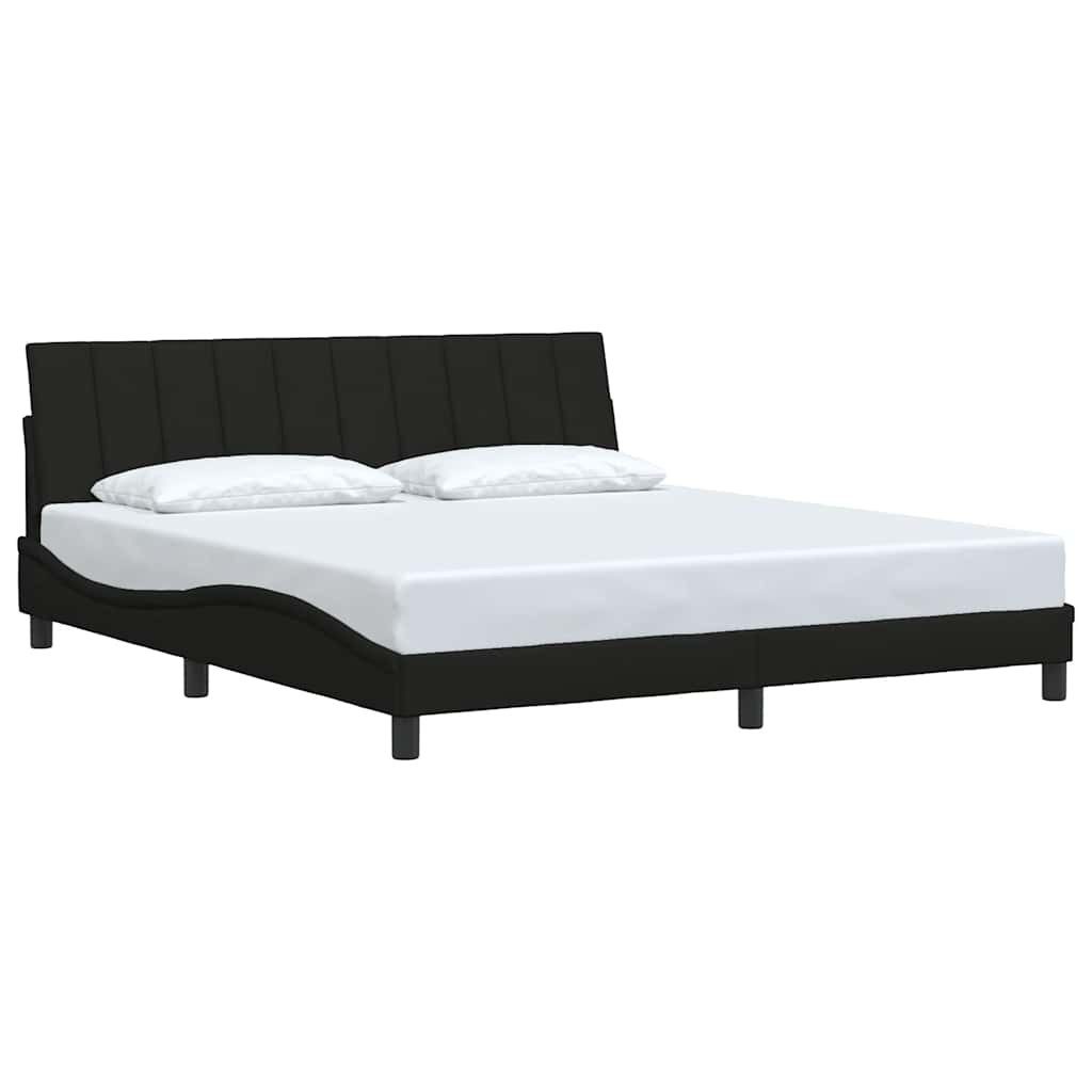 Bett Bettgestell ohne Matratze "Hanko" Schwarz 180x200 cm Stoff