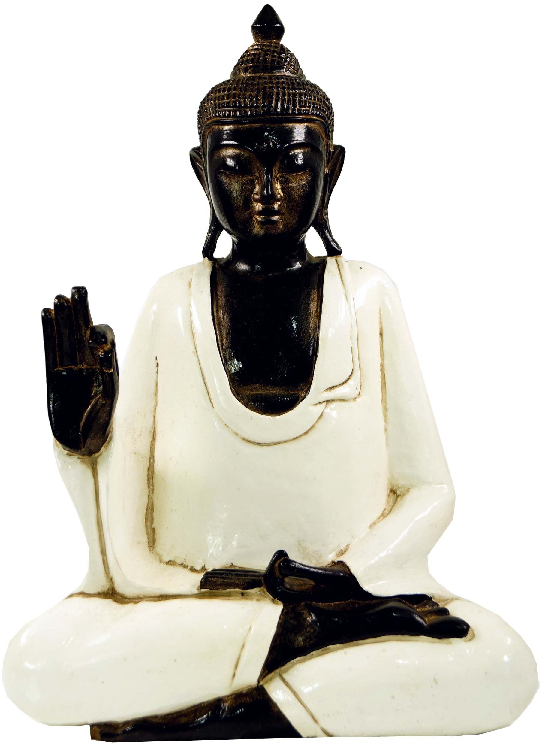 weiß Mudra.. sitzender Guru-Shop Buddhafigur im Geschnitzter Vitarka Buddha