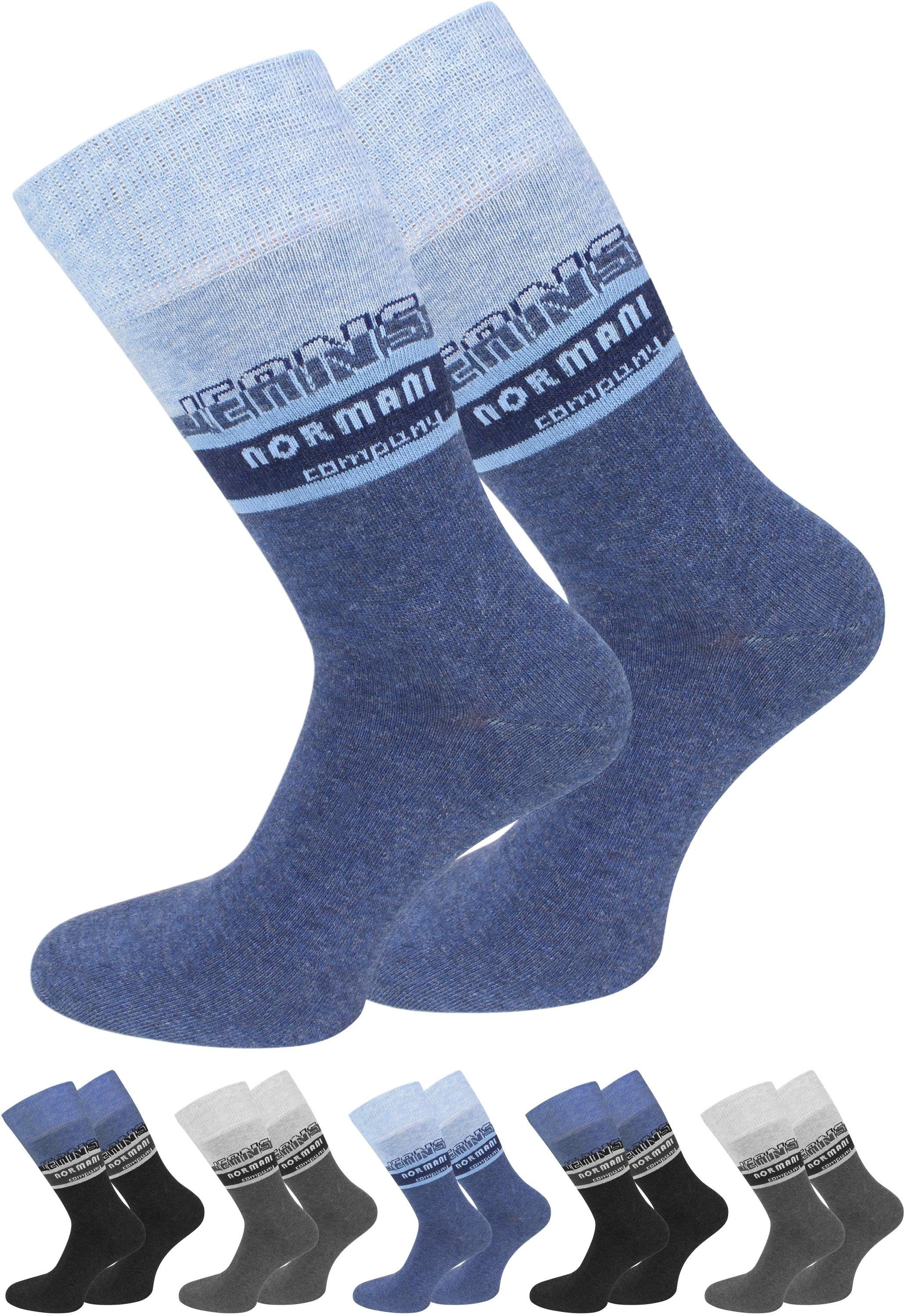 normani Basicsocken 6 Paar Herrensocken Company (6er-Set, 6 Paar) handgekettelte Fußspitze