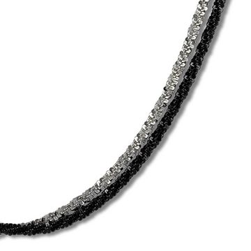 SilberDream Collier SilberDream Collier silber schwarz Damen, Colliers ca. 42cm bis 47cm, 925 Sterling Silber, Farbe: silber, schwar