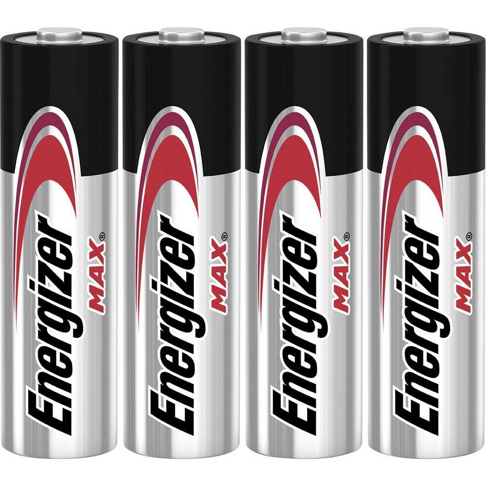 (AA)-Batterie Max Energizer 4er-Set Alkaline Mignon-Batterien, Akku, Mignon