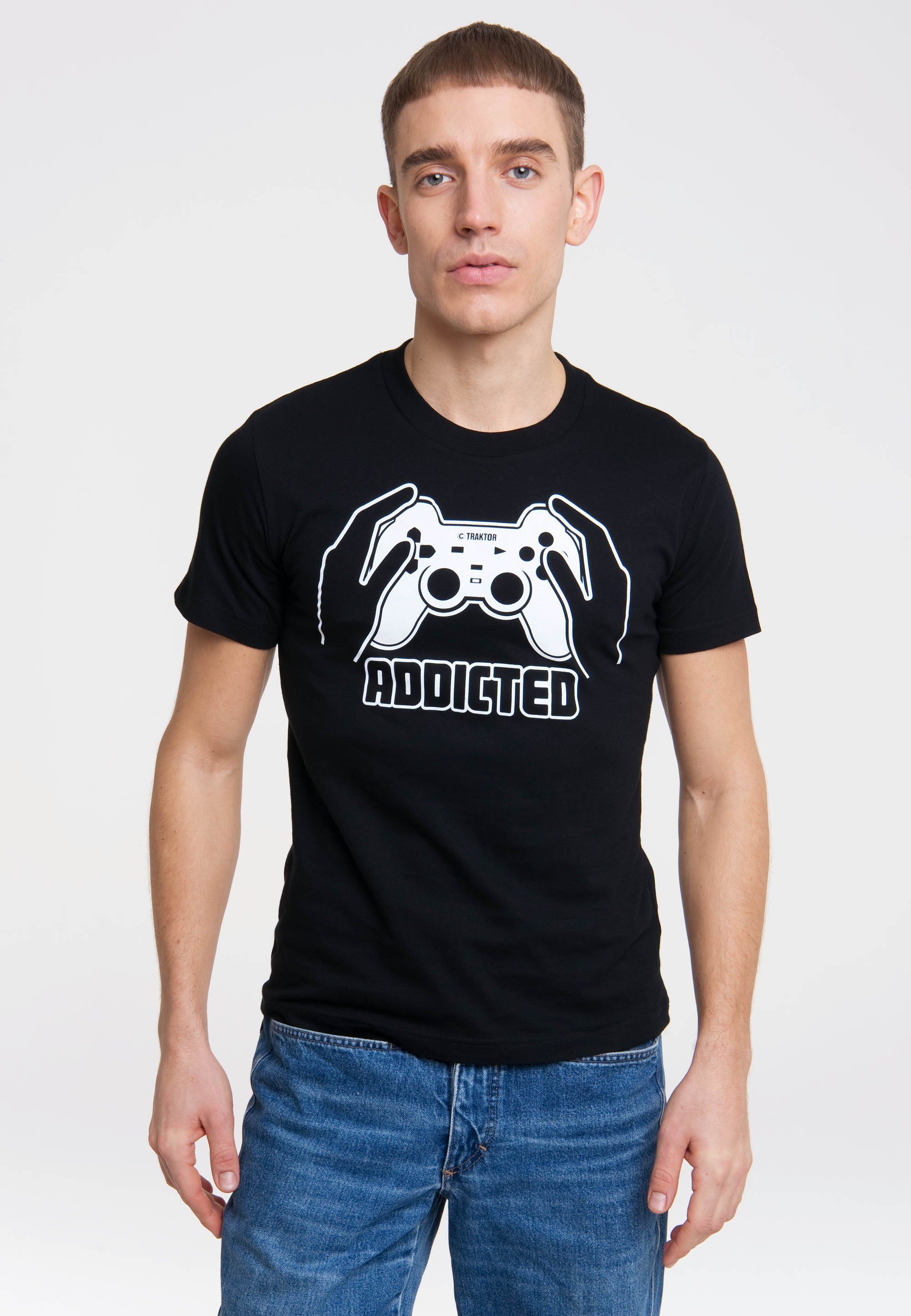 schön und einzigartig LOGOSHIRT T-Shirt ADDICTED mit Front-Print