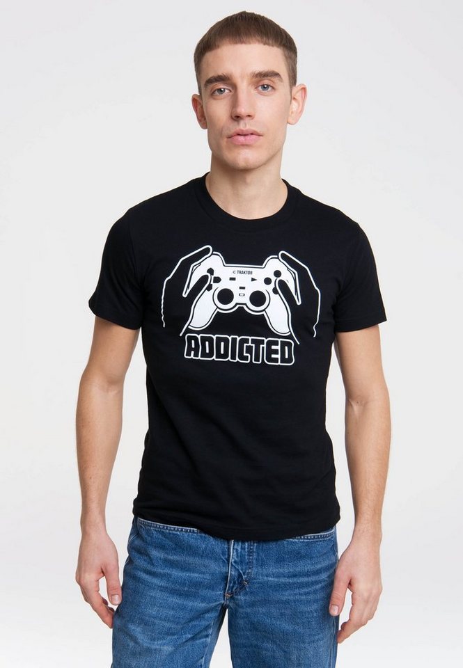 LOGOSHIRT T-Shirt ADDICTED mit Front-Print, Mit hochwertigem & langlebigem  Siebdruck - Printed in Ge
