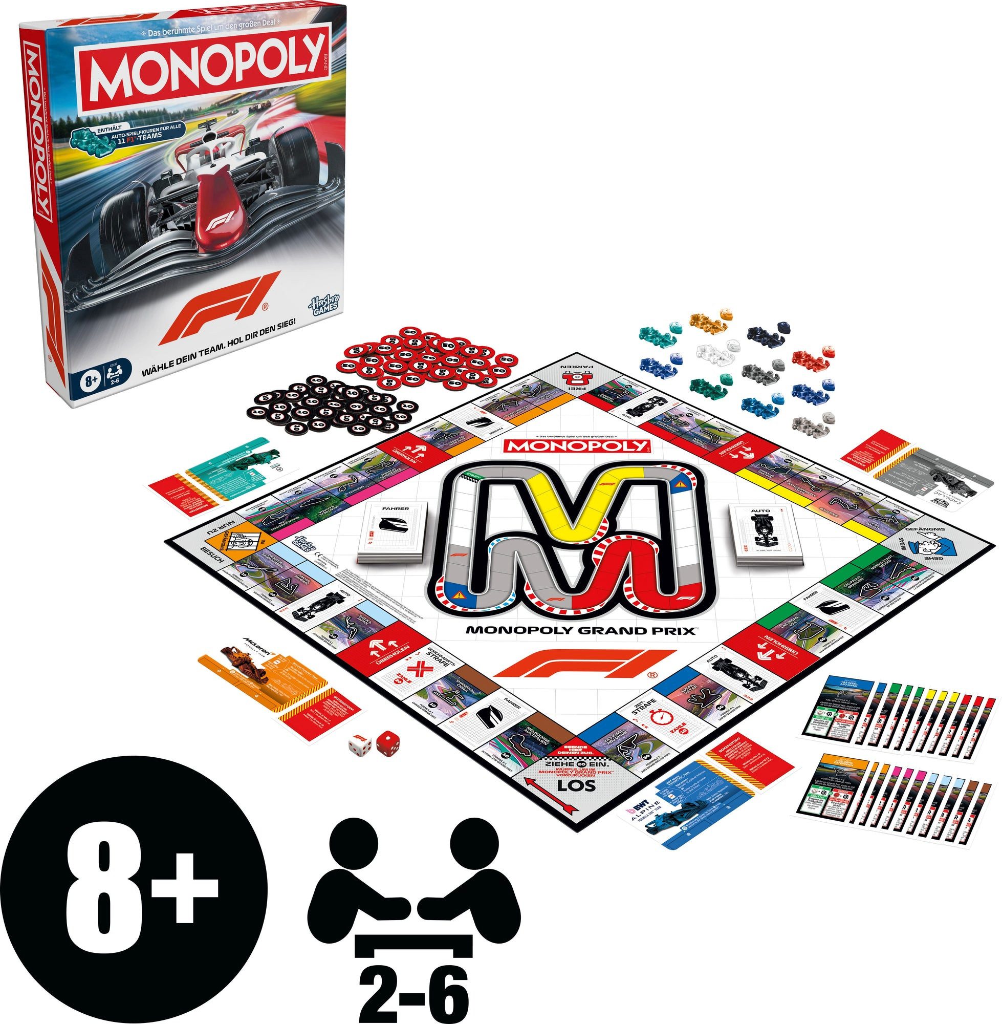 Hasbro Spiel Hasbro Monopoly Formula 1 – Brettspiel ab 8 Jahren
