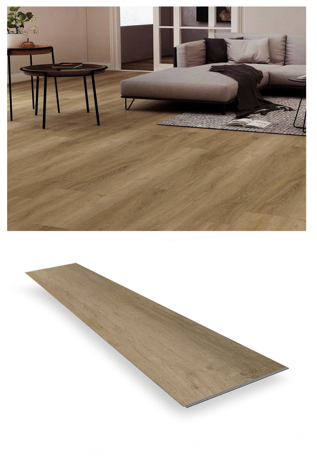 IKHEMalarka Vinylboden – 4,5 mm – Loc-Click – 2,782 m² – Premium, Integrierte Trittschalldämmung – reduziert Geräusche erhöht den Wohnkomfort, Loc-Click-System für DIY und Renovierung