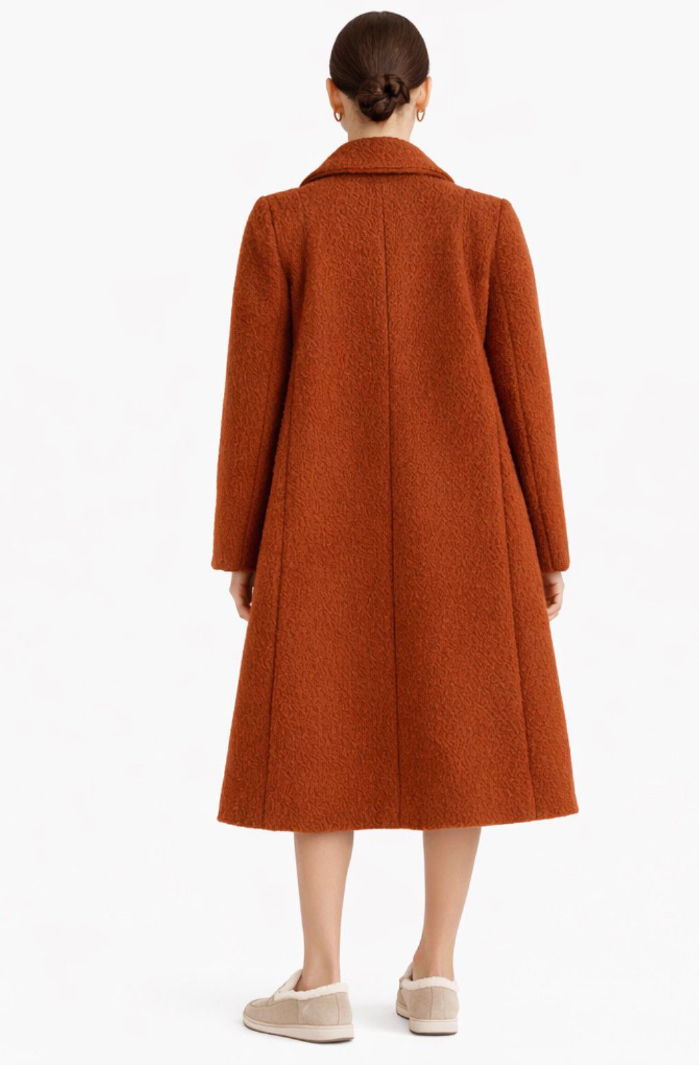 Chloé Wintermantel Jacke Französische Eleganz in terracottafarbener Crépon-Struktur Edle Crépon-Oberfläche mit charakteristischer Struktur