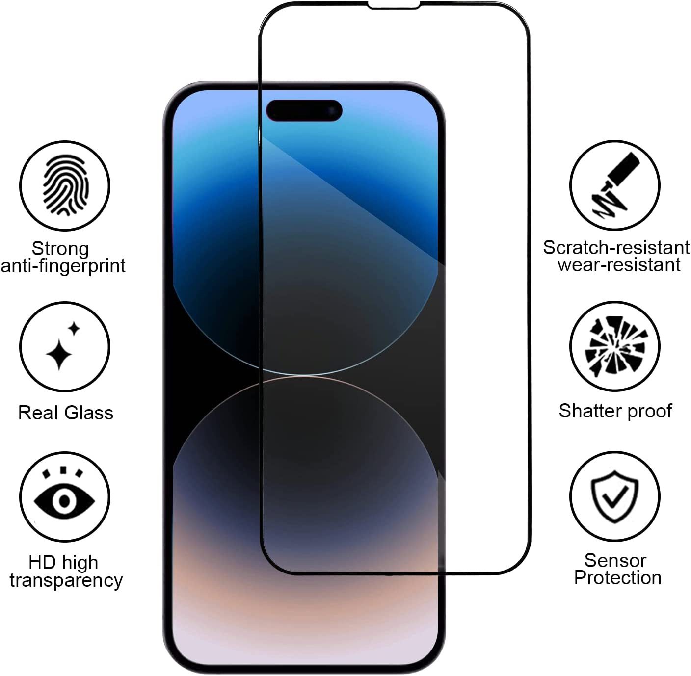 OLi Displayschutzglas 2X Schutzglas mit Ränder Displayschutzfolie Kompatibel mit IPhone 17 für IPhone 17, Spar-Set 2in 1, 2 Stück, Schutzglas mit Ränder von Rand bis zum Rab
