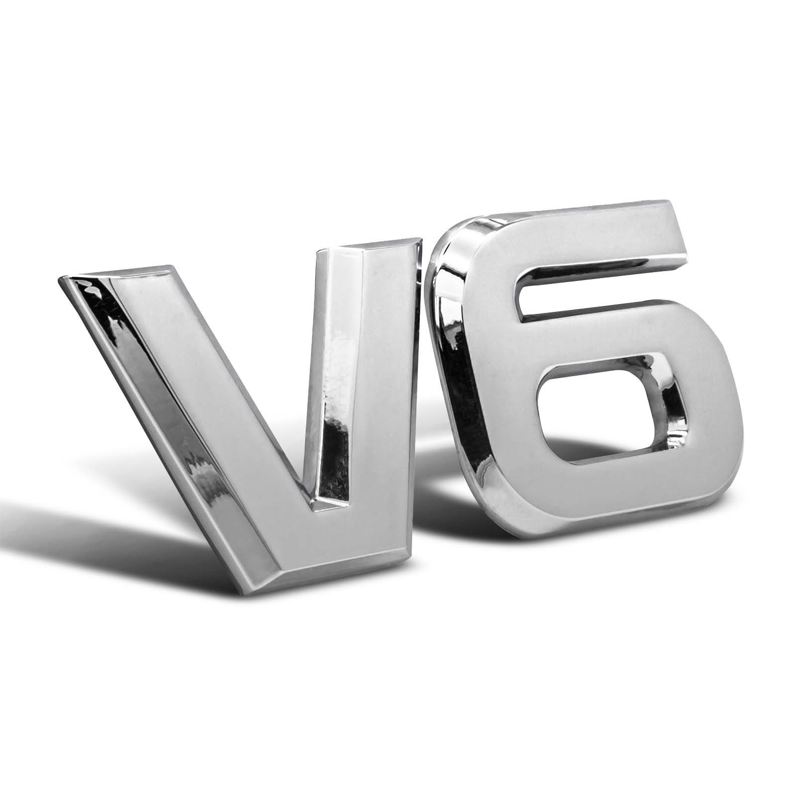 Adapter Universe Zierleisten-Aufkleber V6 Emblem Zeichen Chrom Schriftzug 3D Logo Auto Aufkleber Tuning
