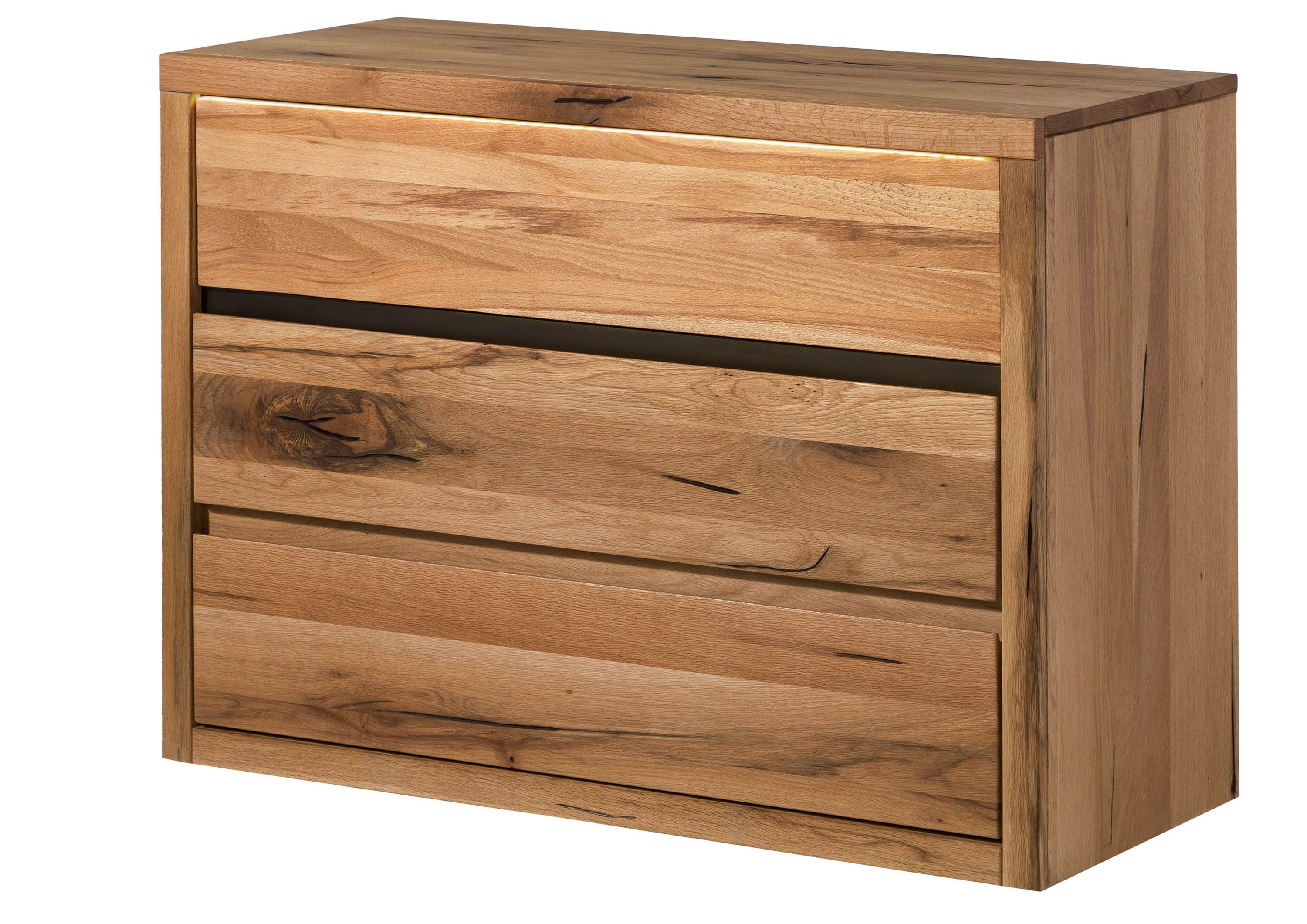 Massivmoebel24 Kommode MONTREUX LUX (Massivholz), Wild-/Zerreiche 105x45x75 natur geölt MONTREUX LUX #133