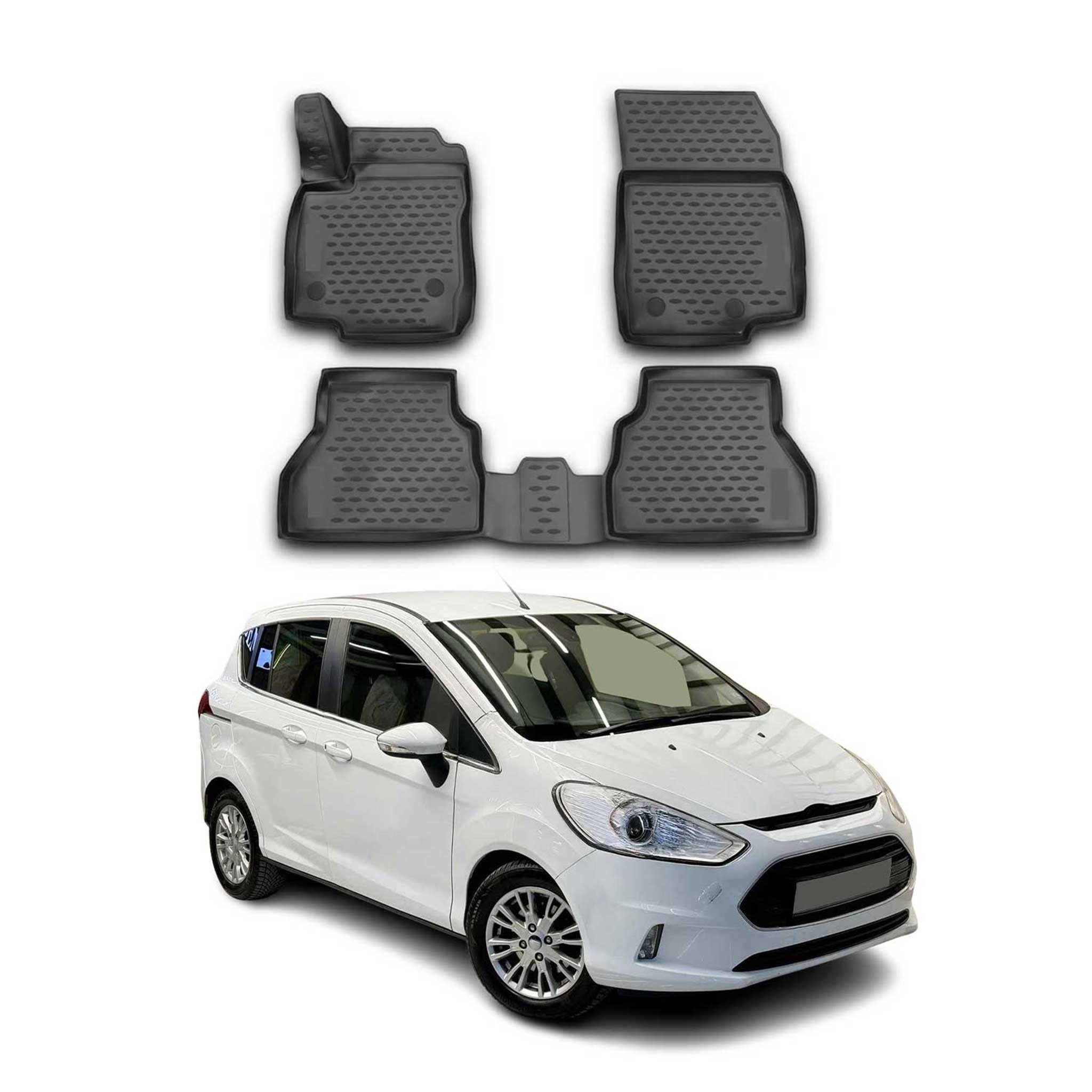 OMAC Auto-Fußmatten für Ford B-Max 2012-2021 Schwarz 4 tlg TPE (4 St), für Ford B-Max 2012-2021 Ford B-Max 2012-2021, Antirutsch,Wasserfest,Einfache Installation