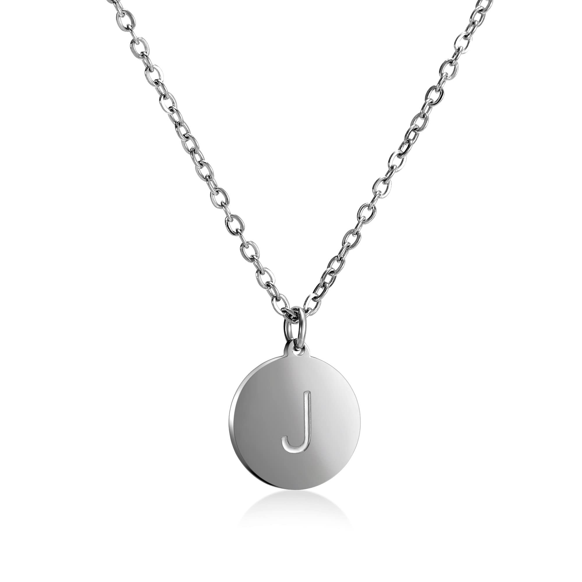 Kim Johanson Kette mit Anhänger Buchstaben A-Z in Silber (1-tlg), Edelstahl, mit deinem Lieblingsbuchstaben, silberfarben