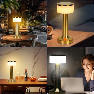 LETGOSPT LED Tischleuchte LED Tischlampe, kabellos Nachttischlampe,Touch Dimmbar Tischlampe, LED fest integriert, Kaltweiß/Naturweiß/Warmweiß, Bewegliche Schreibtischlampe, IP54 wasserdicht für Schlafzimmer, Café