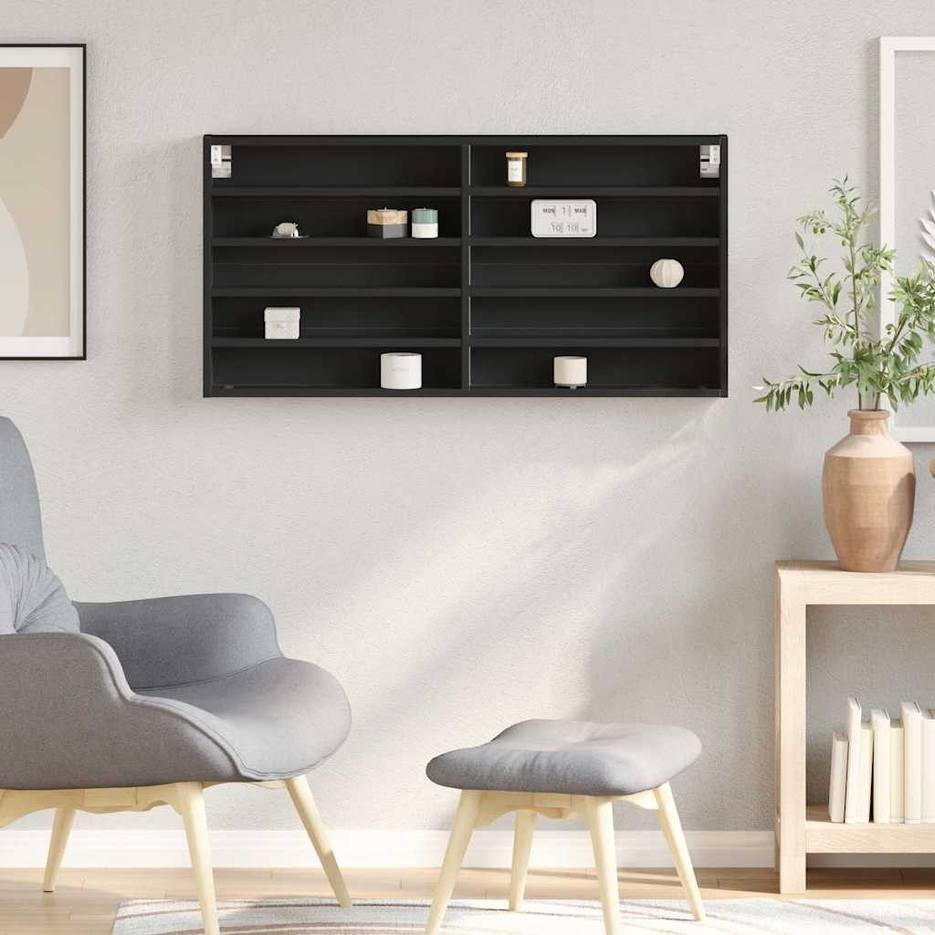 vidaXL Regal Vitrinenschrank Schwarz 100x8,5x50 cm günstig online kaufen