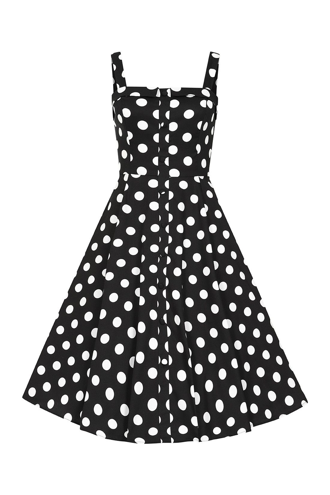 Hearts & Roses London Trägerkleid Priscila Polka Dot Swing Dress Rockabella Vintage Retro