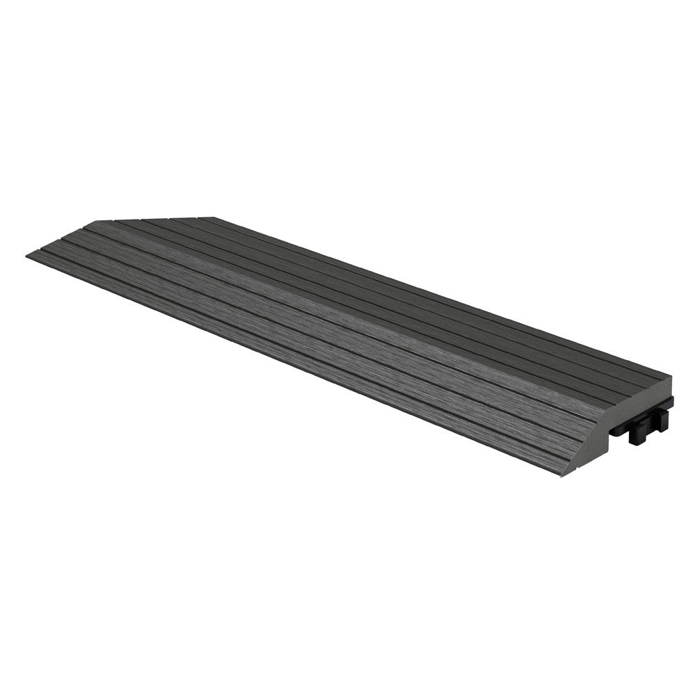 ML-DESIGN Terrassendielen WPC Abschlussleiste Abdeckleiste für WPC Bodenbelag Terrassenfliesen, Randabschlussleiste links Anthrazit 38x2x7,5 cm Eckleiste Umrandung