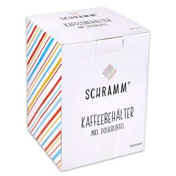 Schramm Kaffeedose Schramm® Kaffeedose mit Dosierlöffel Kaffeedosen Kaffeebehälter aus Edelstahl mit Aromaverschluss luftdicht Aromadose Vorratsdose für Kaffeebohnen Kaffepulver Kakao Zucker