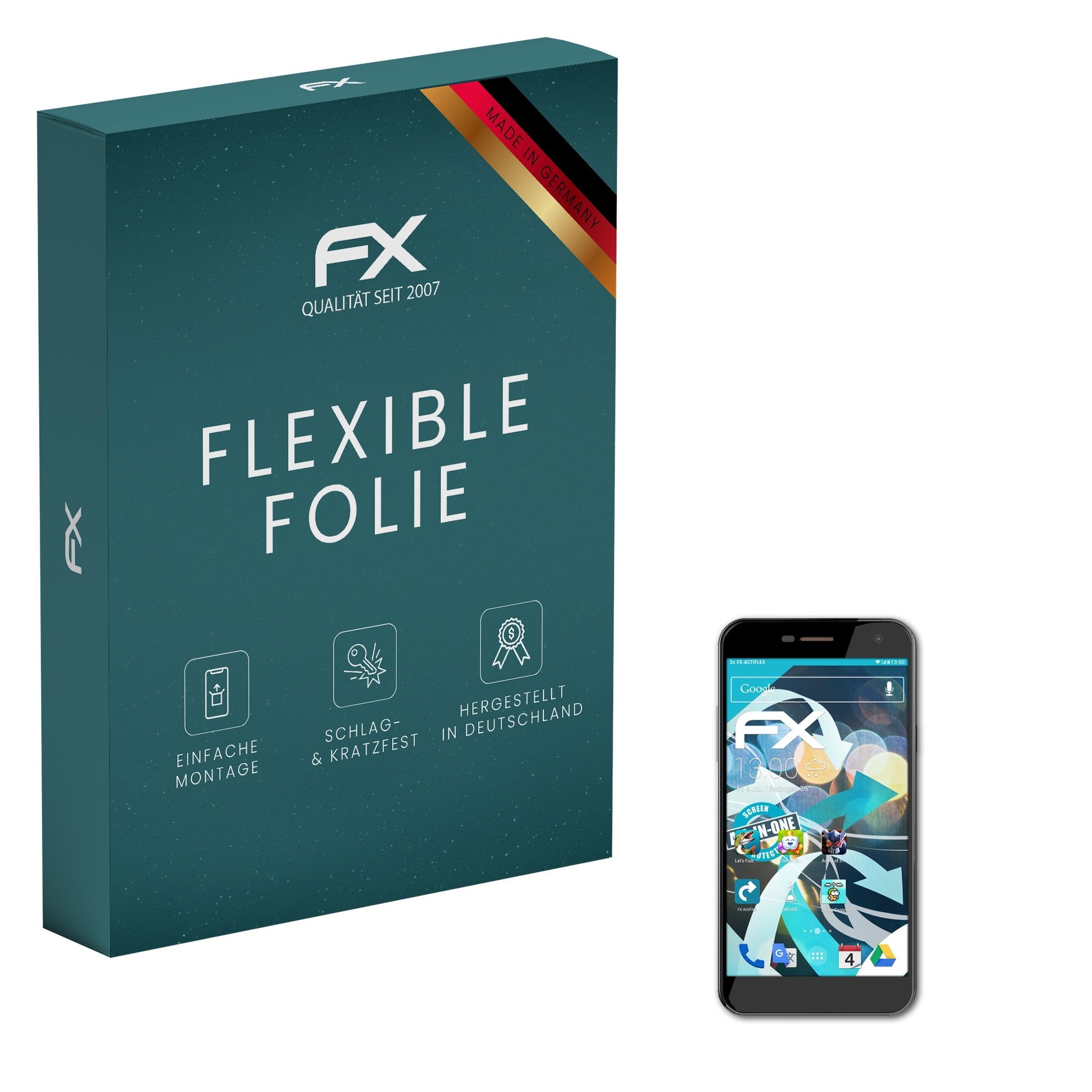 atFoliX Schutzfolie Displayschutzfolie für WileyFox Spark, (3 Folien), Ultraklar und flexibel