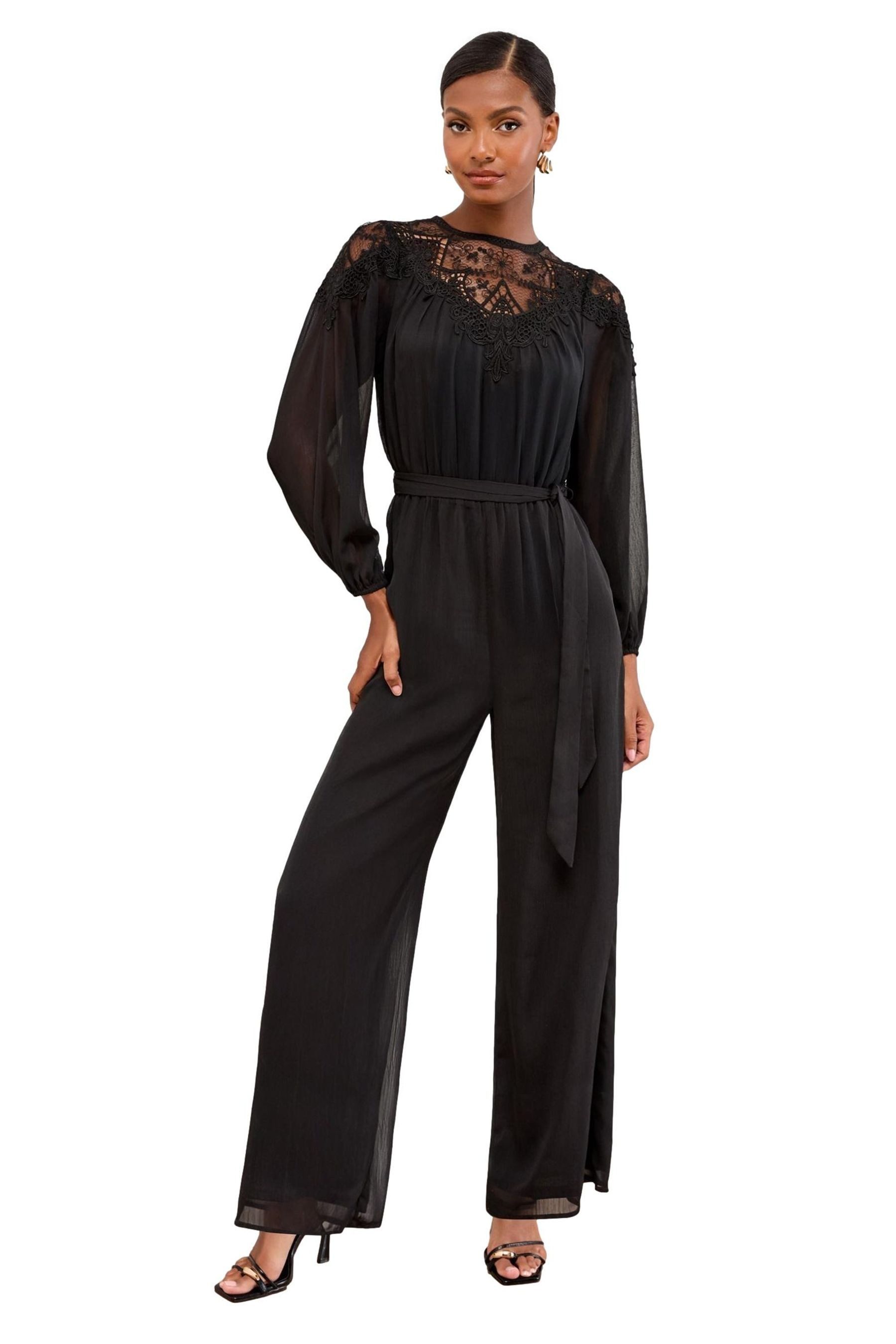LIPSY Jumpsuit Lipsy Langärmeliger Spitzen-Jumpsuit (1-tlg) günstig online kaufen