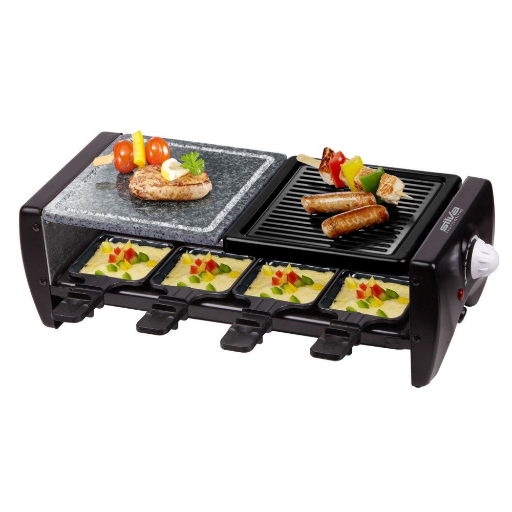 Silva Homeline Raclette PK-RK 085 - Raclette - 8 Pfännchen - 1200 W - Stein/Metall