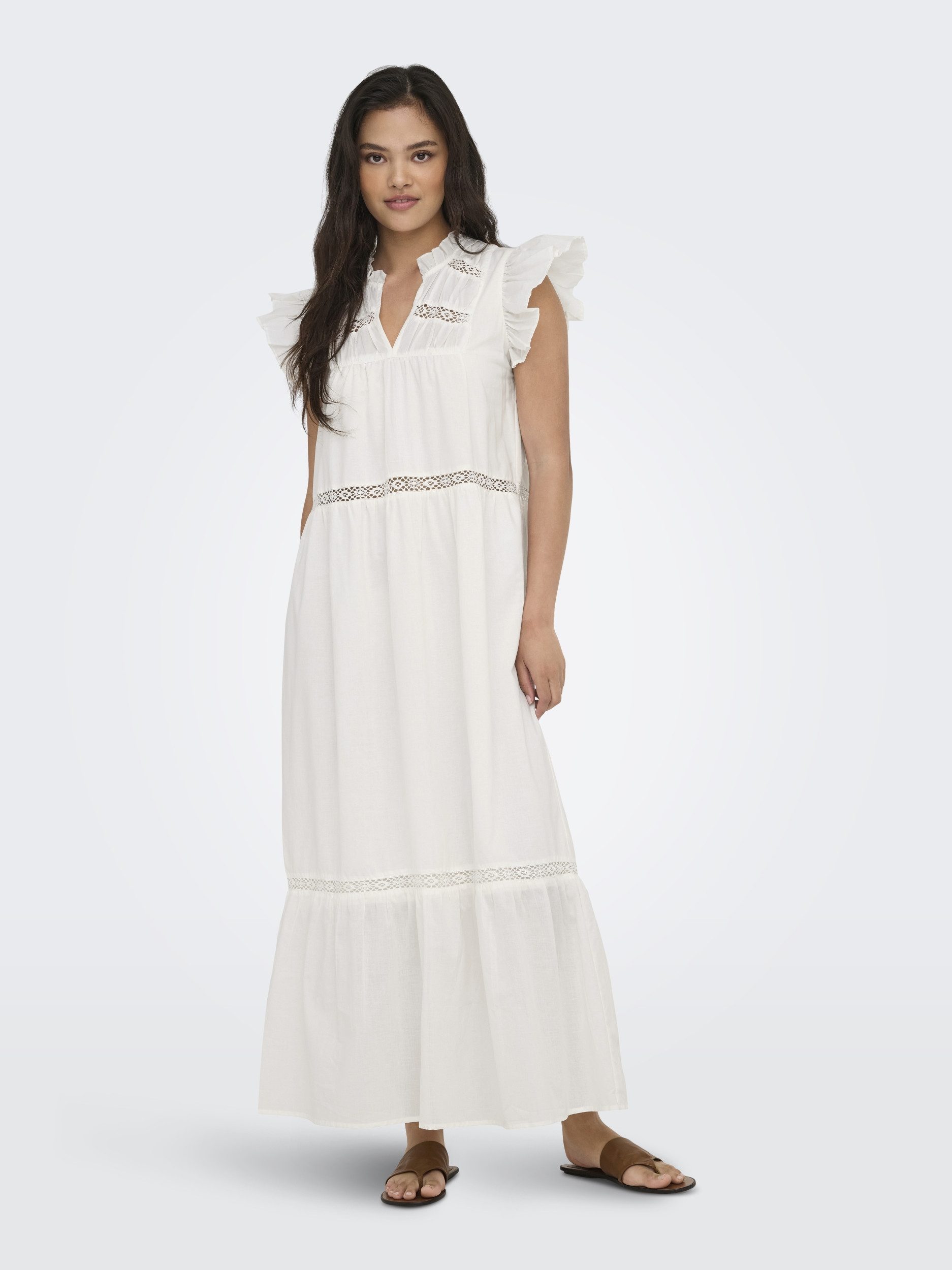 ONLY Maxikleid ONLSUNNY CAPSL FRILL DRESS WVN NOOS