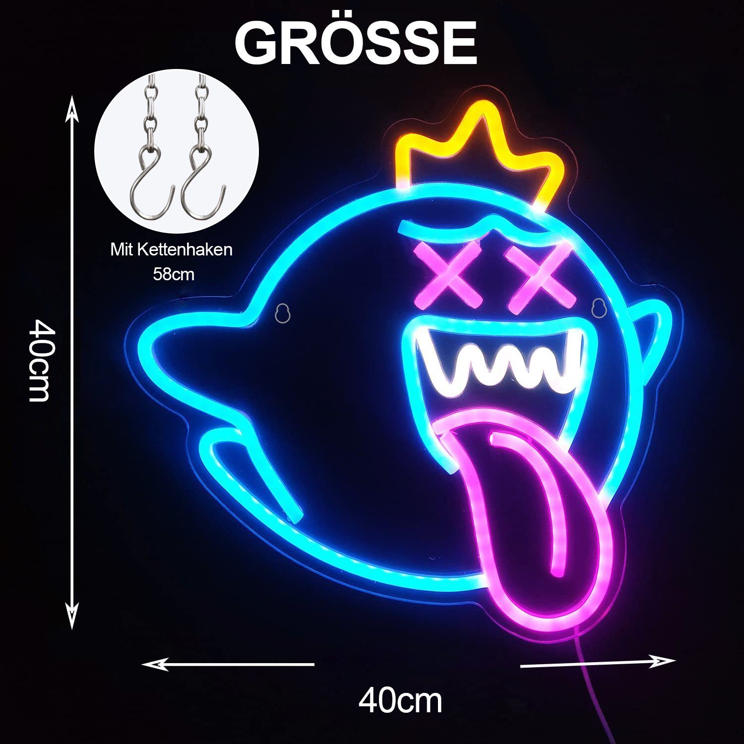 Sunicol Dekolicht LED Neonlicht, Geist Sign Dekor Licht, Nachtlicht, USB Wa günstig online kaufen