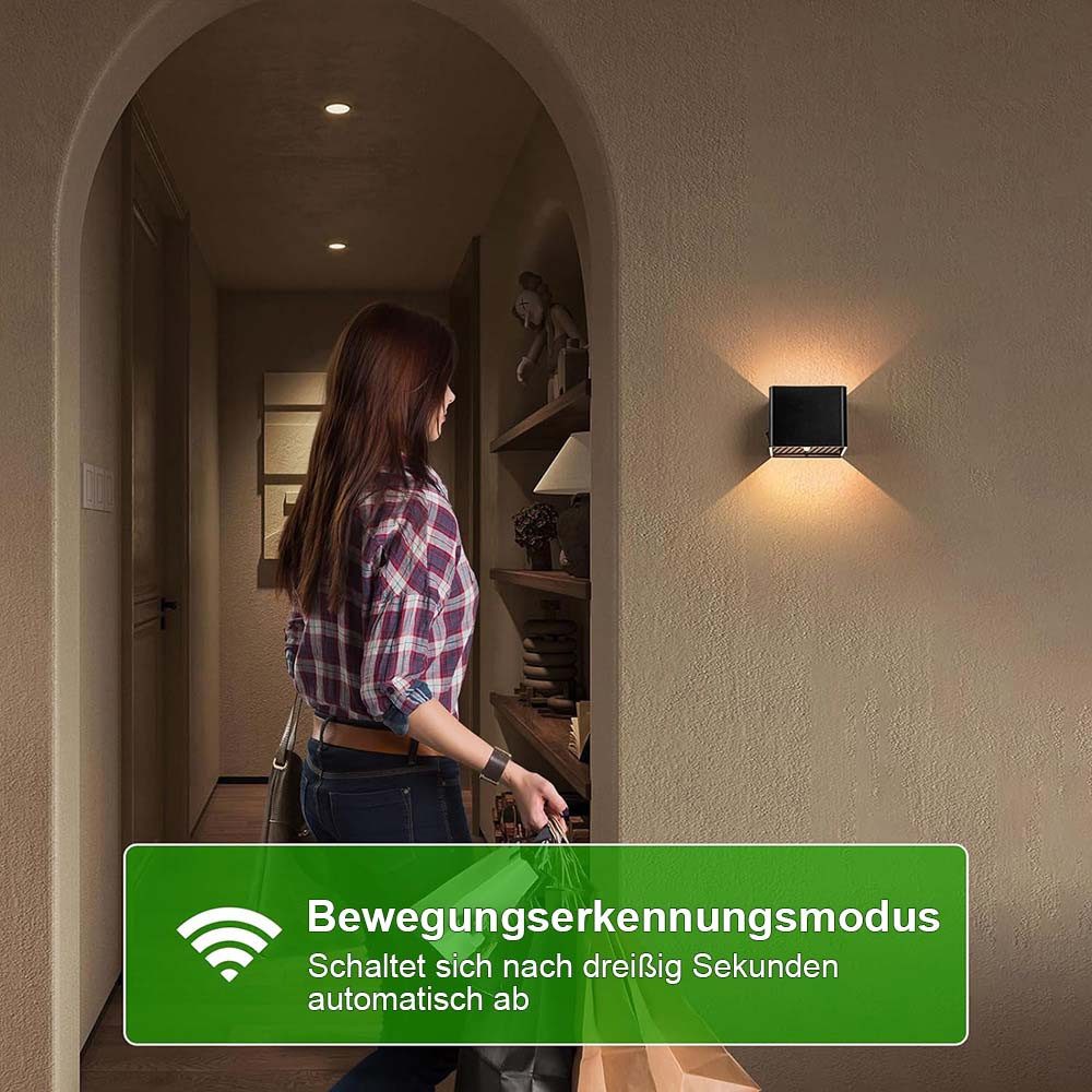 MUPOO LED Wandleuchte Wiederaufladbare Wandleuchte mit Bewegungsmelder RGB günstig online kaufen