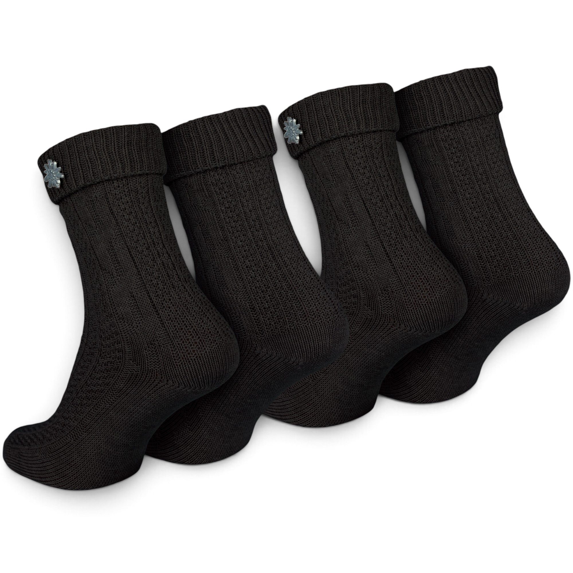 Black Snake Trachtensocken Trachtensocken Schoppersocken 2 Paar mit Zopfmuster (2-Paar) Klassische Trachtensocken mit traditionellem Zopfmuster