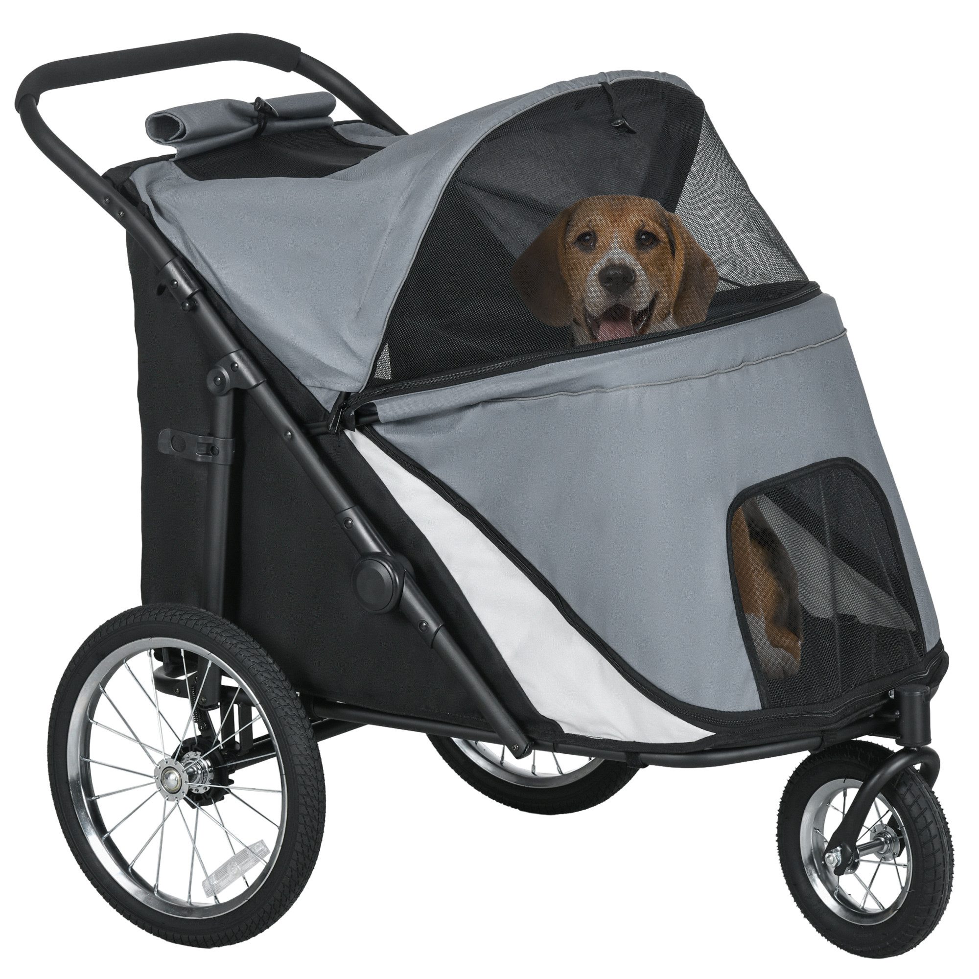 PawHut Hundebuggy Hundewagen, Haustierwagen, Haustierbuggy, 111cm x 70cm x 97,5cm, (1-tlg), für mittelgroße bis große Hunde, Blau