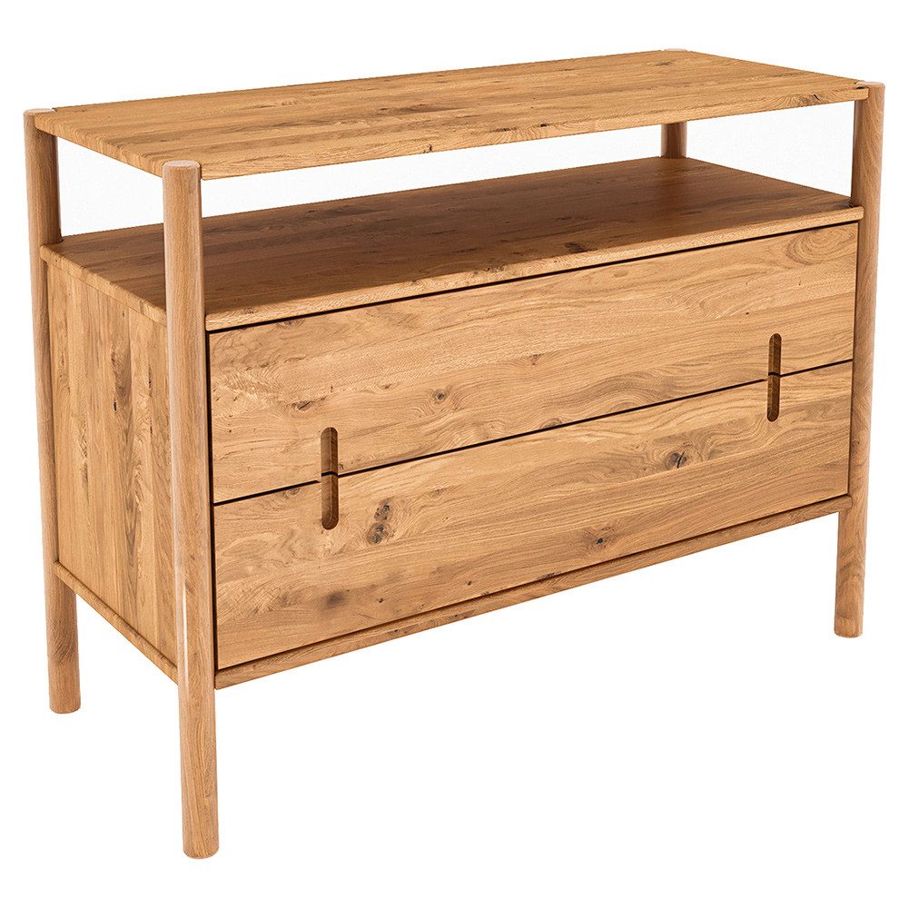 Lomadox Kommode PORI-165, Eiche massiv geölt, 108 cm breit, montierte Lieferung
