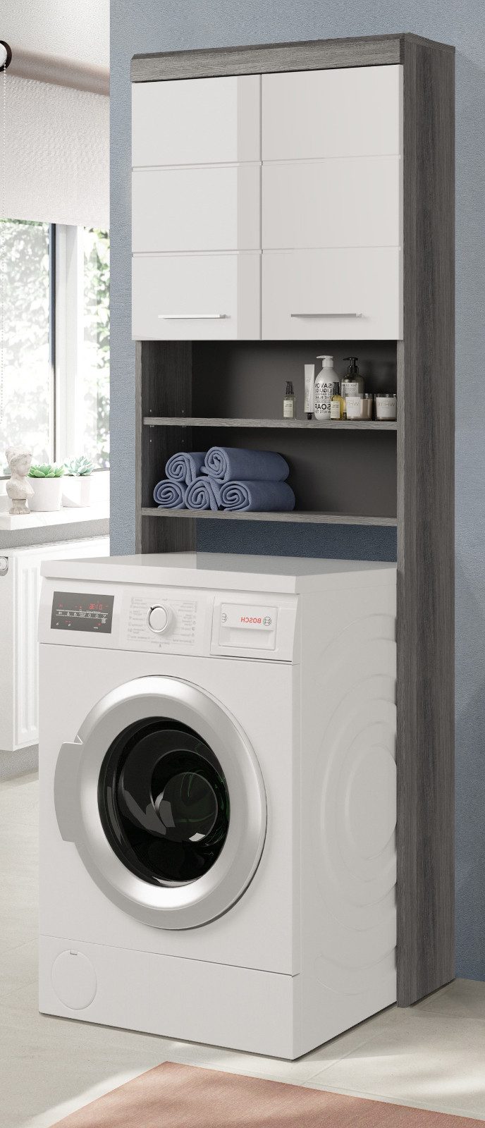 Inn.Furn Waschmaschinenumbauschrank Shawn (Waschmaschinenschrank weiß und g günstig online kaufen