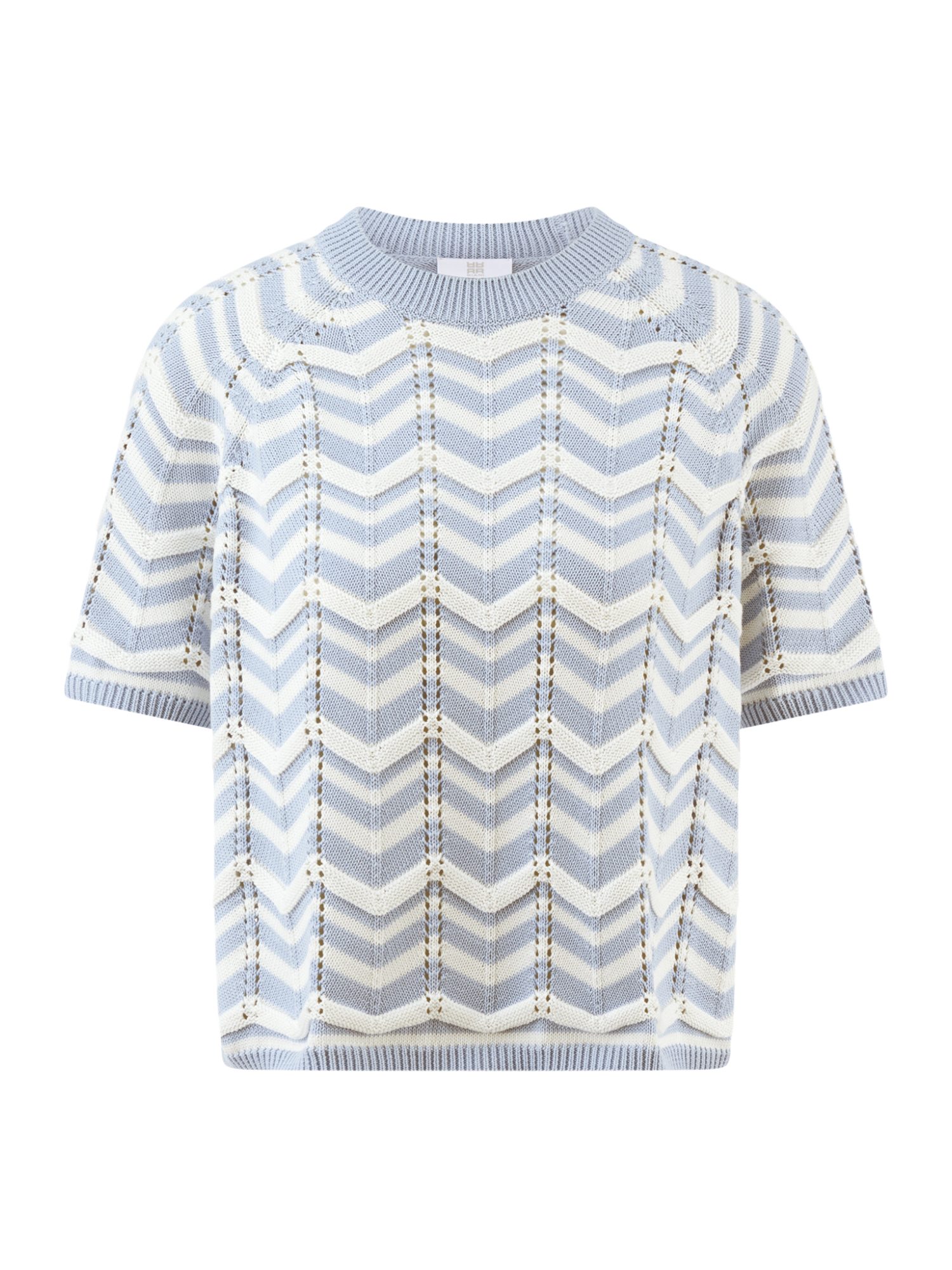Riani Langarmshirt blau,Casual,Baumwolle,Gestreift,Rundhals,1/2 Arm,Casual Fit