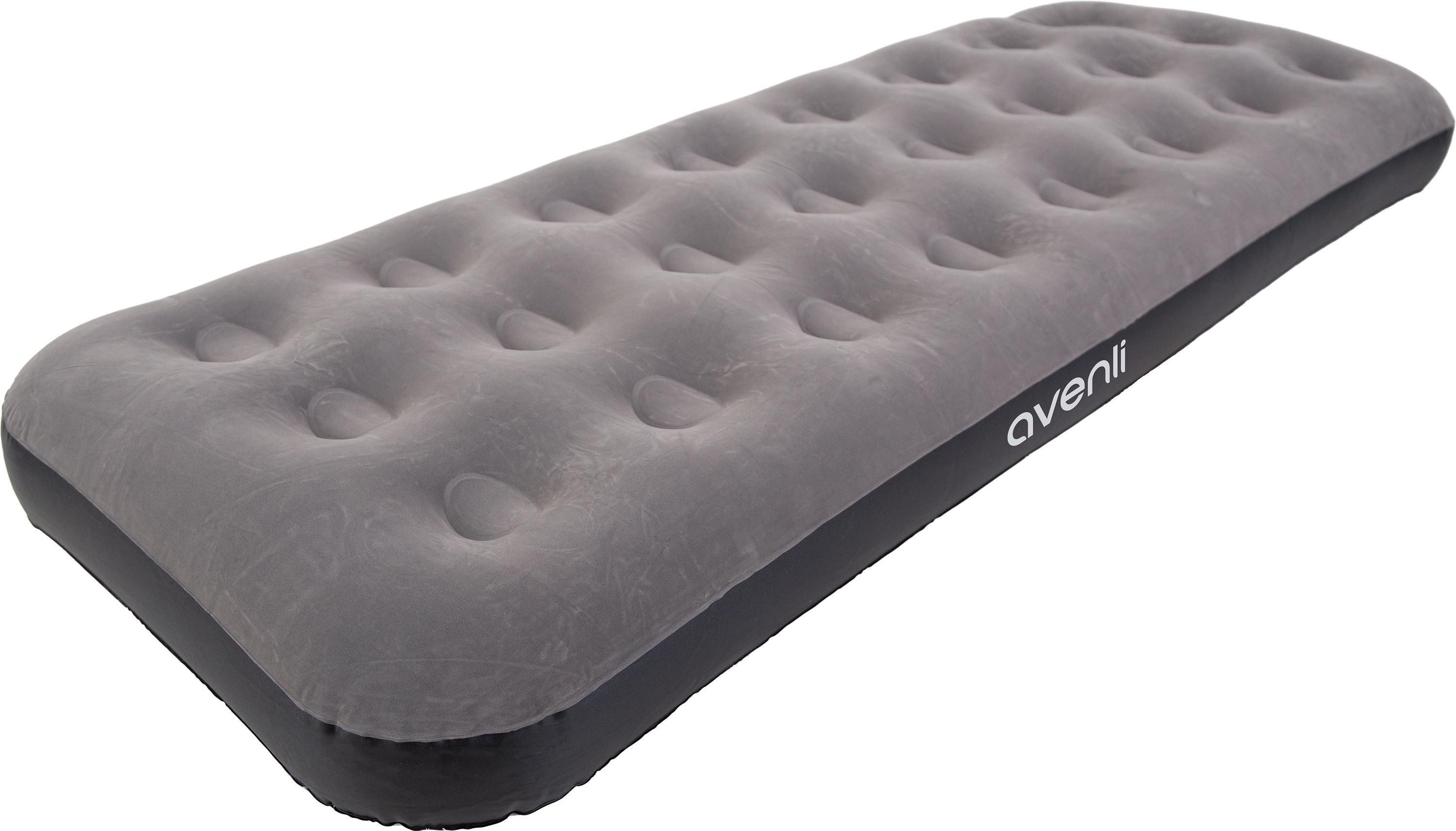Avenli Luftbett Luftmatratze Camping für 1 Person grau 191x73x22cm Single-Size, (Gästebett aufblasbar Ideal als Reisebett oder Isomatte, 1-tlg., Campingmatratze ohne Pumpe), für Indoor und Outdoor mit beflockter Oberfläche