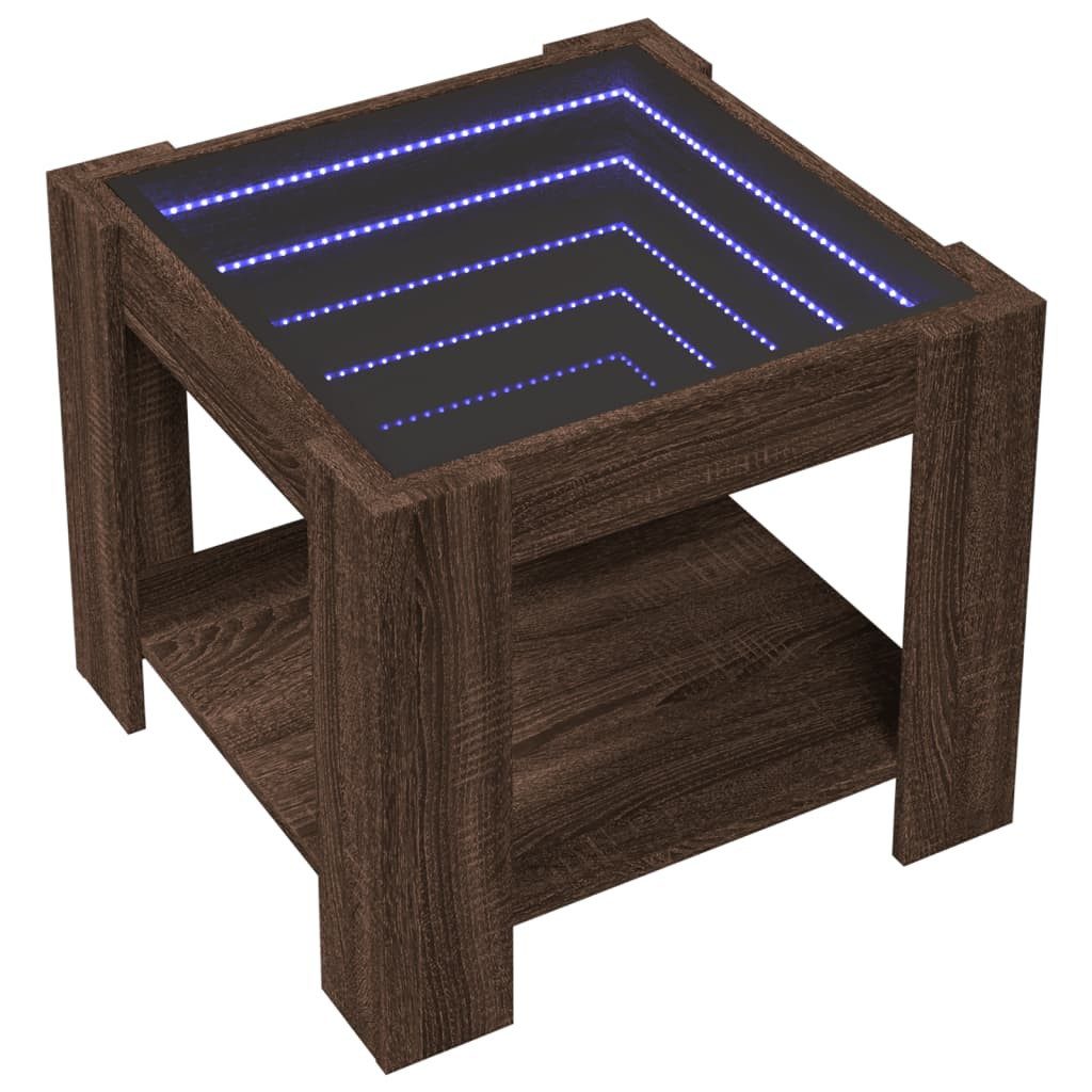 vidaXL Couchtisch LED-Couchtisch Braun Eichen-Optik 53x53x45 günstig online kaufen
