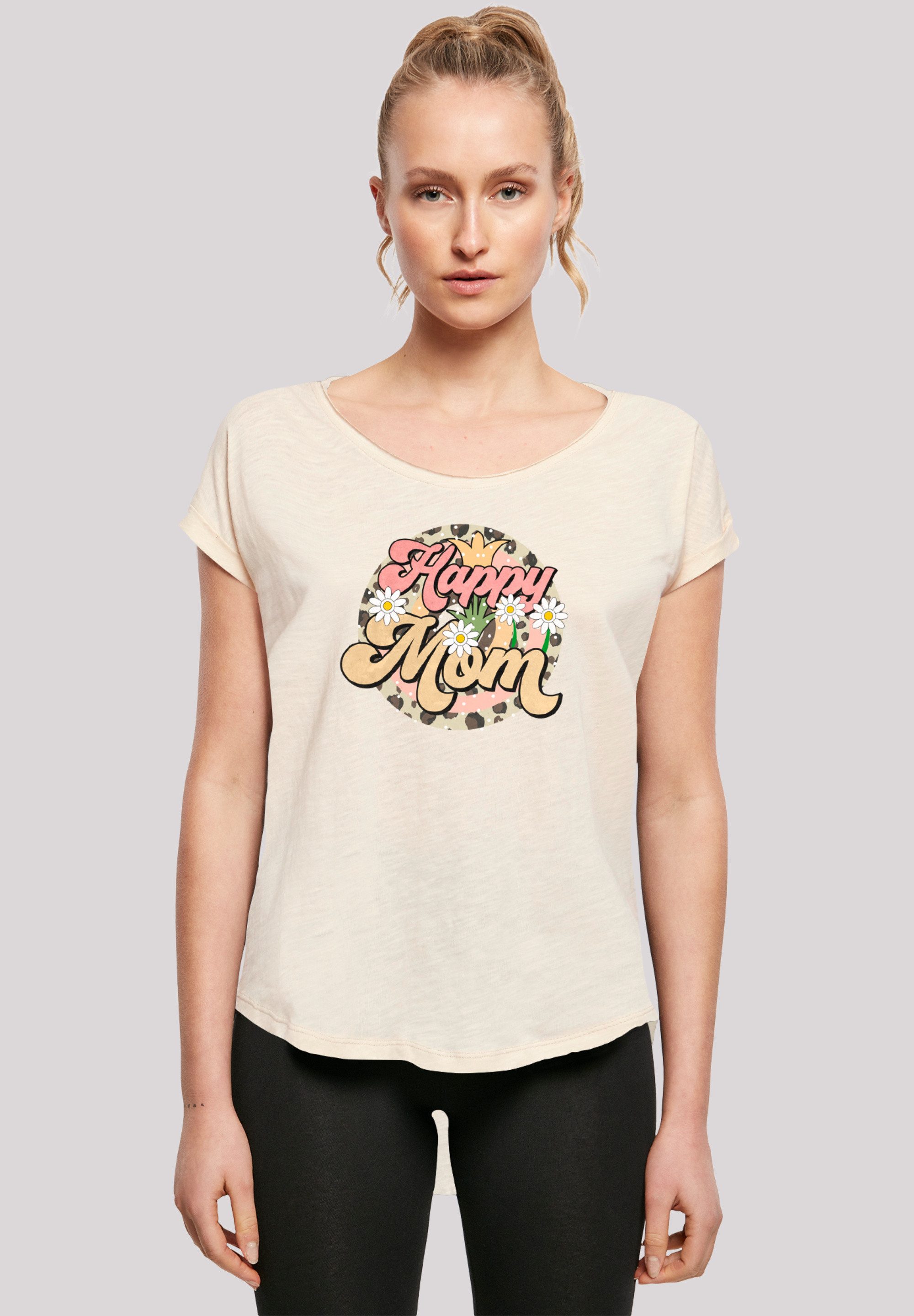 F4NT4STIC T-Shirt Mothers Day Floral Design Happy Mom Premium Qualität