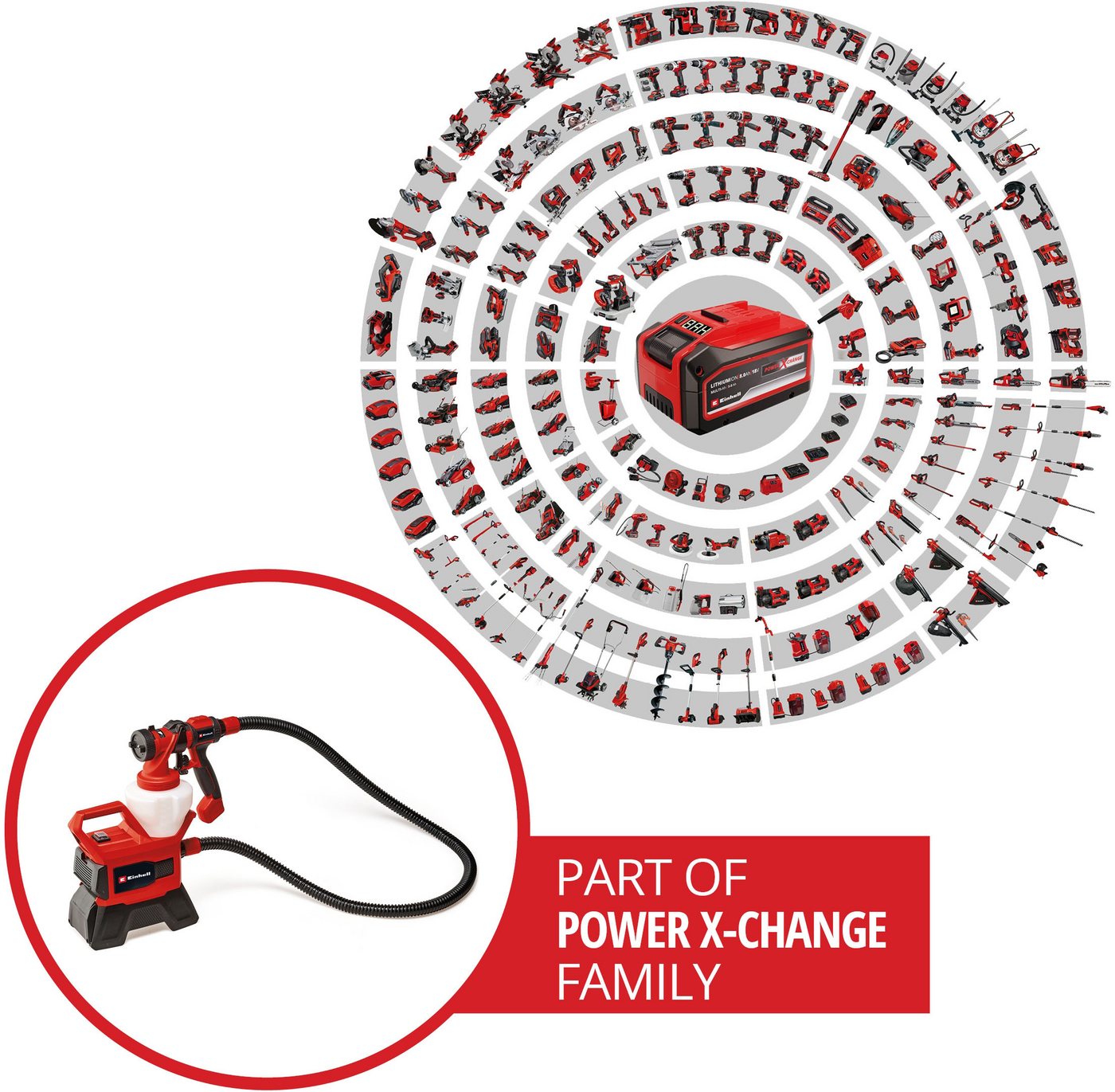 Thumbnail - Einhell Farbsprühgerät akkubetrieben, TE-SY 18/90 Li-Solo, (Set, 9-tlg), Mitglied der Power X-Change Familie, ohne Akku