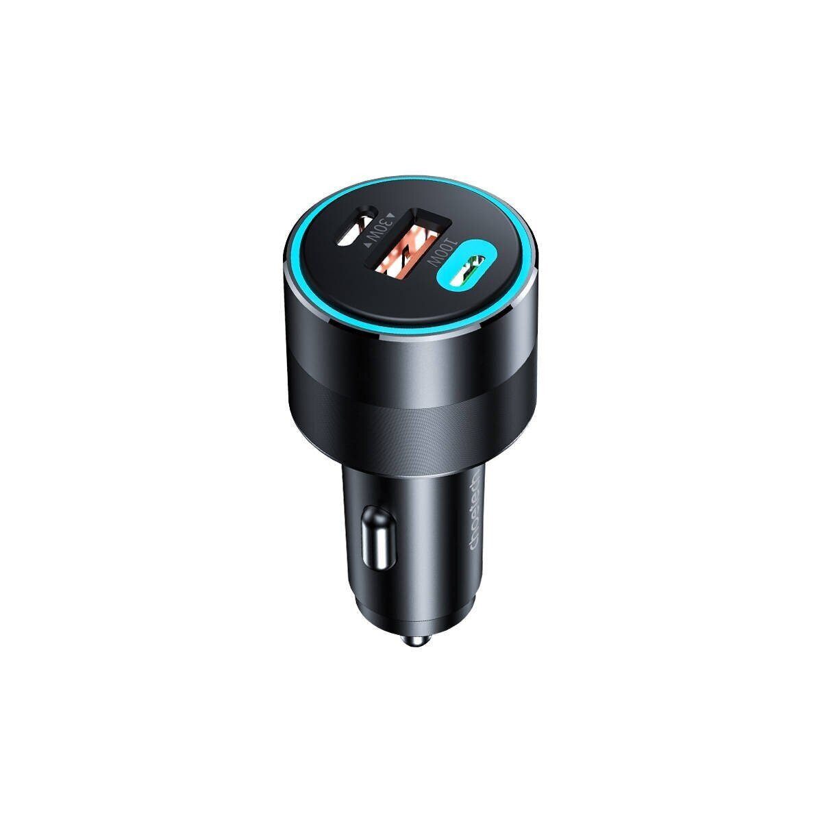 Choetech Autoladegerät 130W 2x USB C 1x USB A (schwarz) Smartphone-Kabel