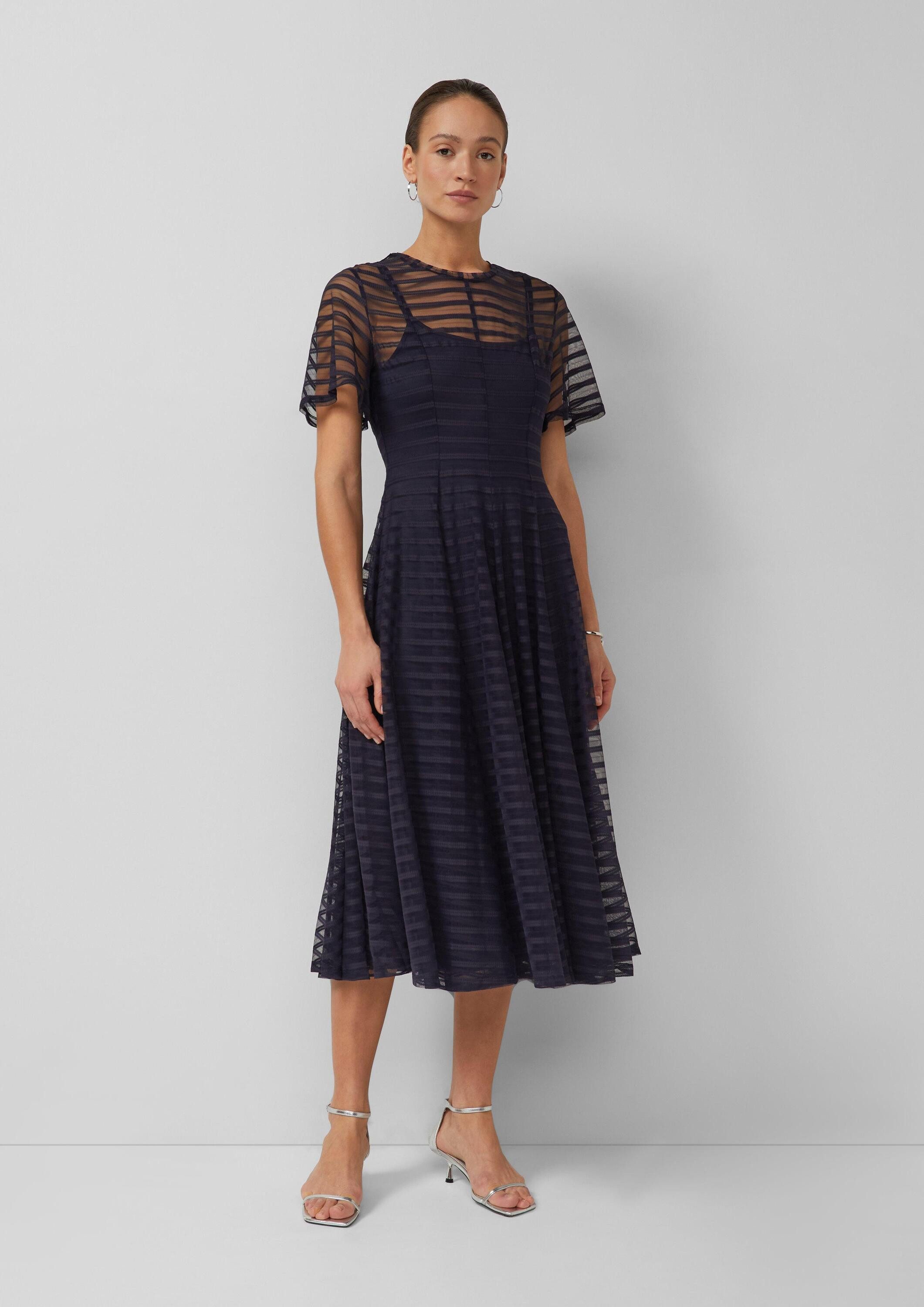 s.Oliver Midikleid Kleid Maxikleid aus Mesh mit Reißverschluss und weiten Ä günstig online kaufen