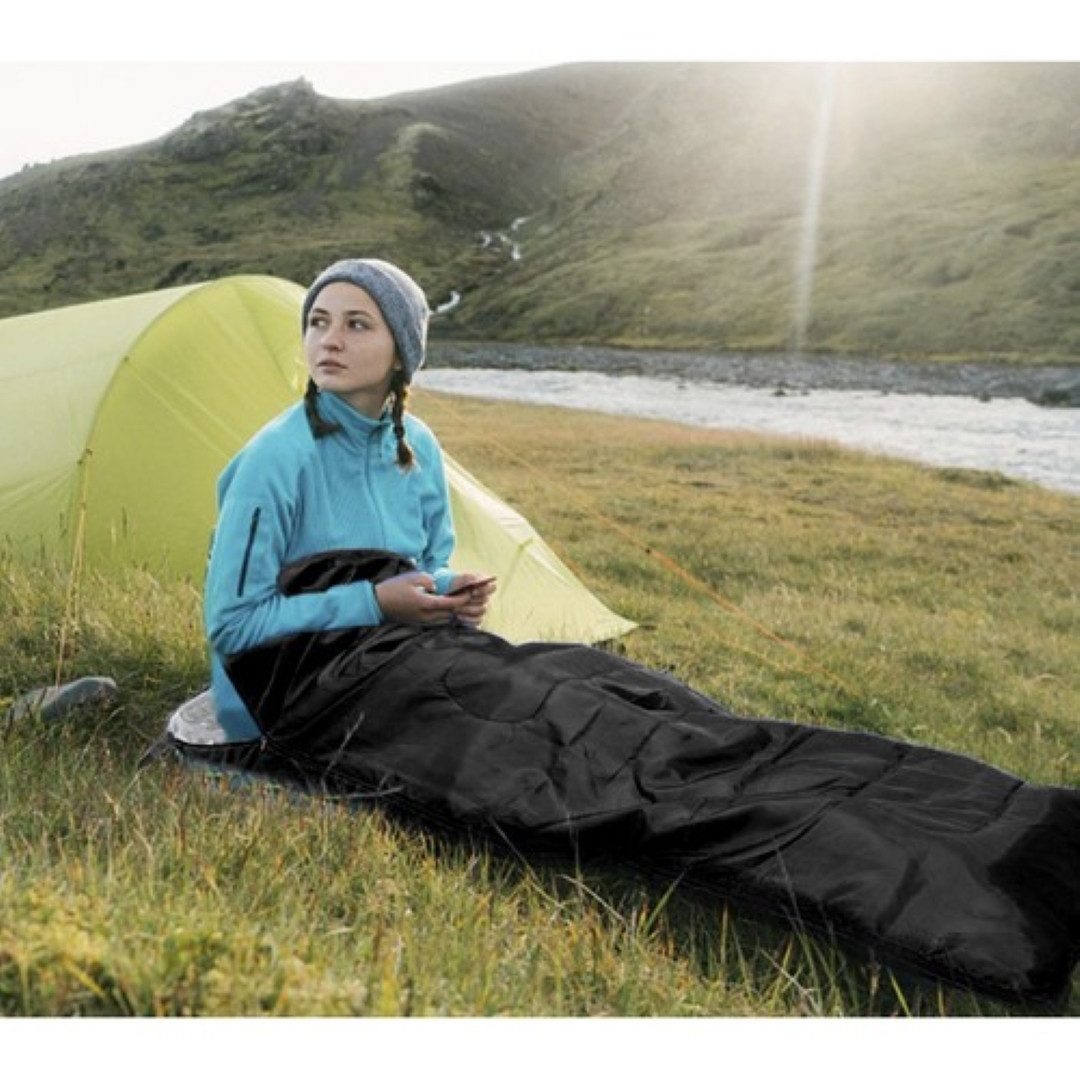 Trizand Schlafsack Schwarz Travel Touristen Schlafsack günstig online kaufen