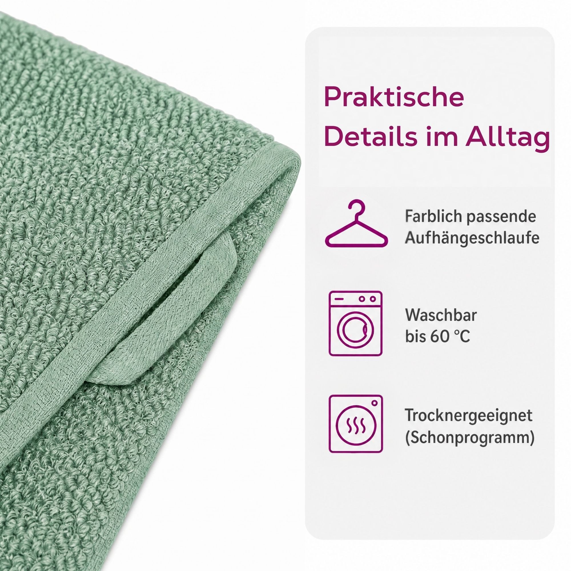Beautex Handtuch Set, Premium Frottier Sets, 100% Baumwolle 550g/m², Multischlaufen-Optik, Frottier, saugstark, weich, flusenfrei, schnelltrocknend, schadstoffgeprüft