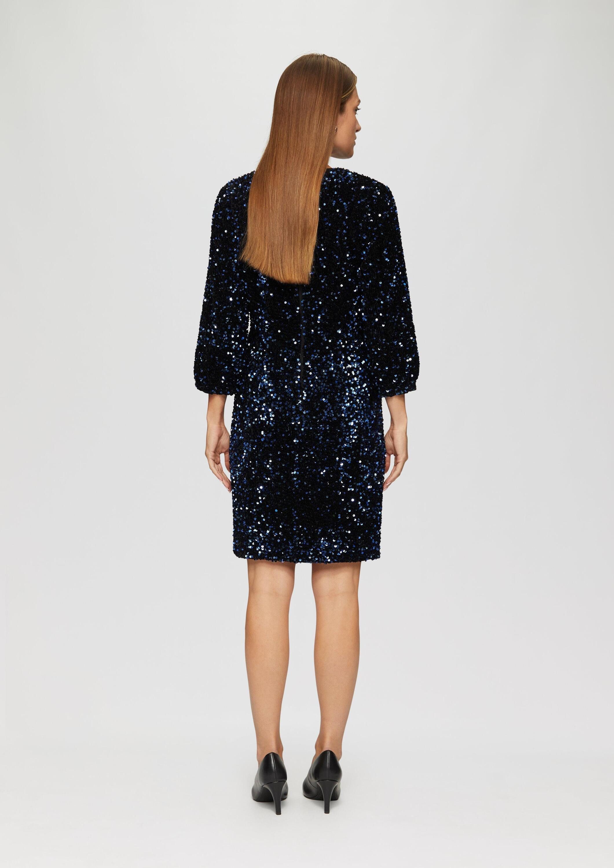 s.Oliver Minikleid Kleid Samtkleid mit Pailletten