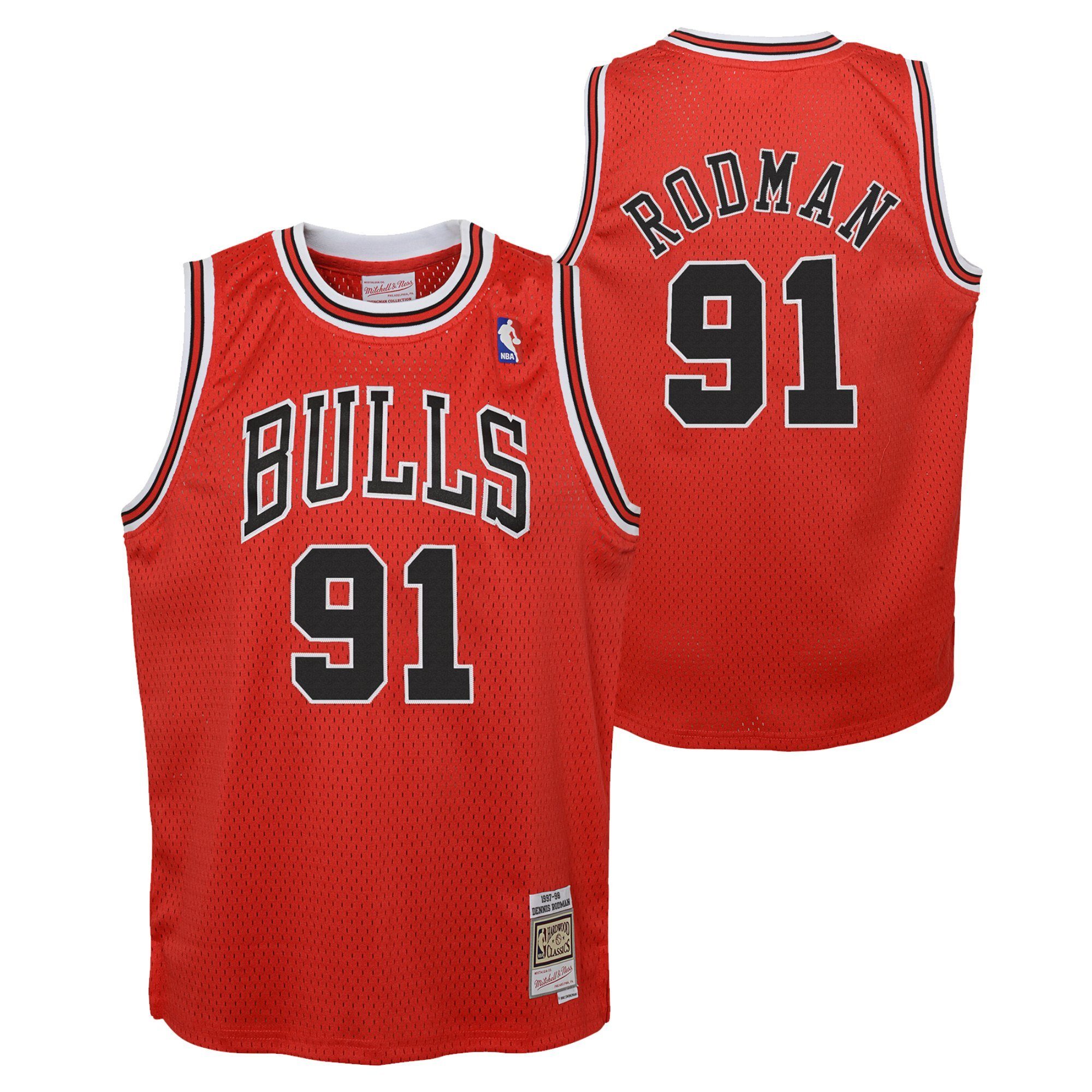 Herren Trikots Mitchell & Ness Basketballtrikot Swingman Jersey Chicago Bulls 9798 Dennis Rodman