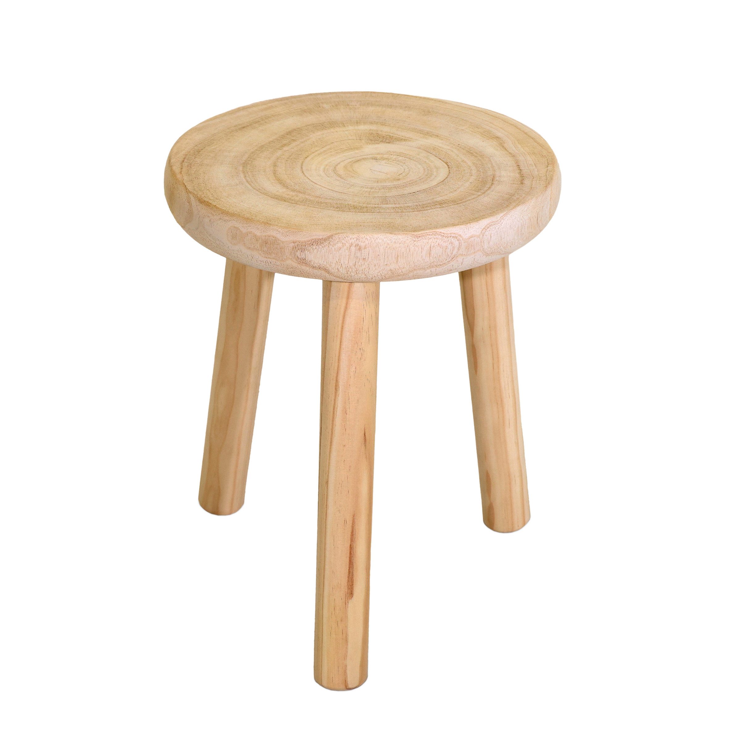 Spetebo Blumenhocker aus Holz mit 3 Beinen - rund naturbelassen (Größe wählbar, 1 St., Ø 30 cm / Ø 35 cm), stabiler Stand auf 3 Beinen
